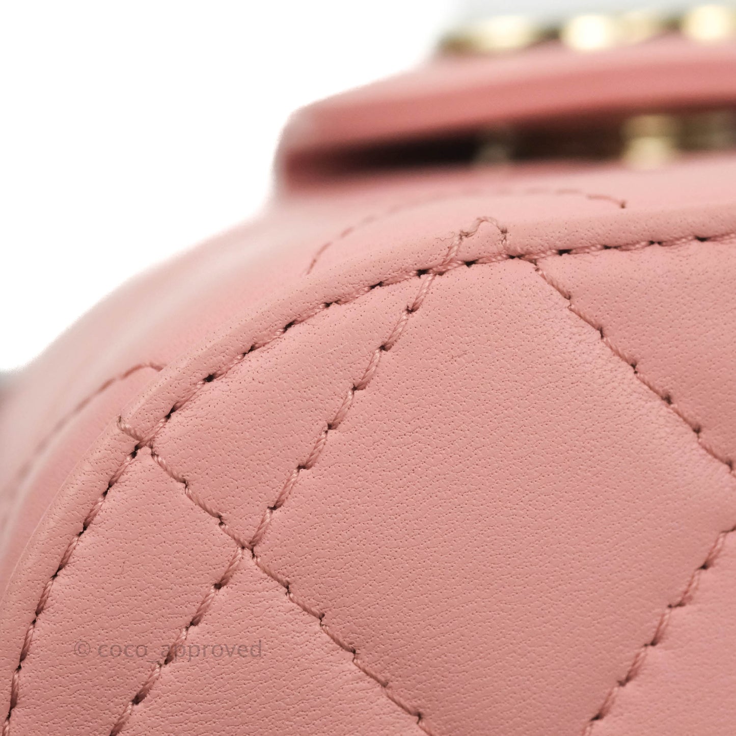 Chanel Quilted Small Resin Elegant Chain Vanity Case Lambskin Pink Gold Hardware