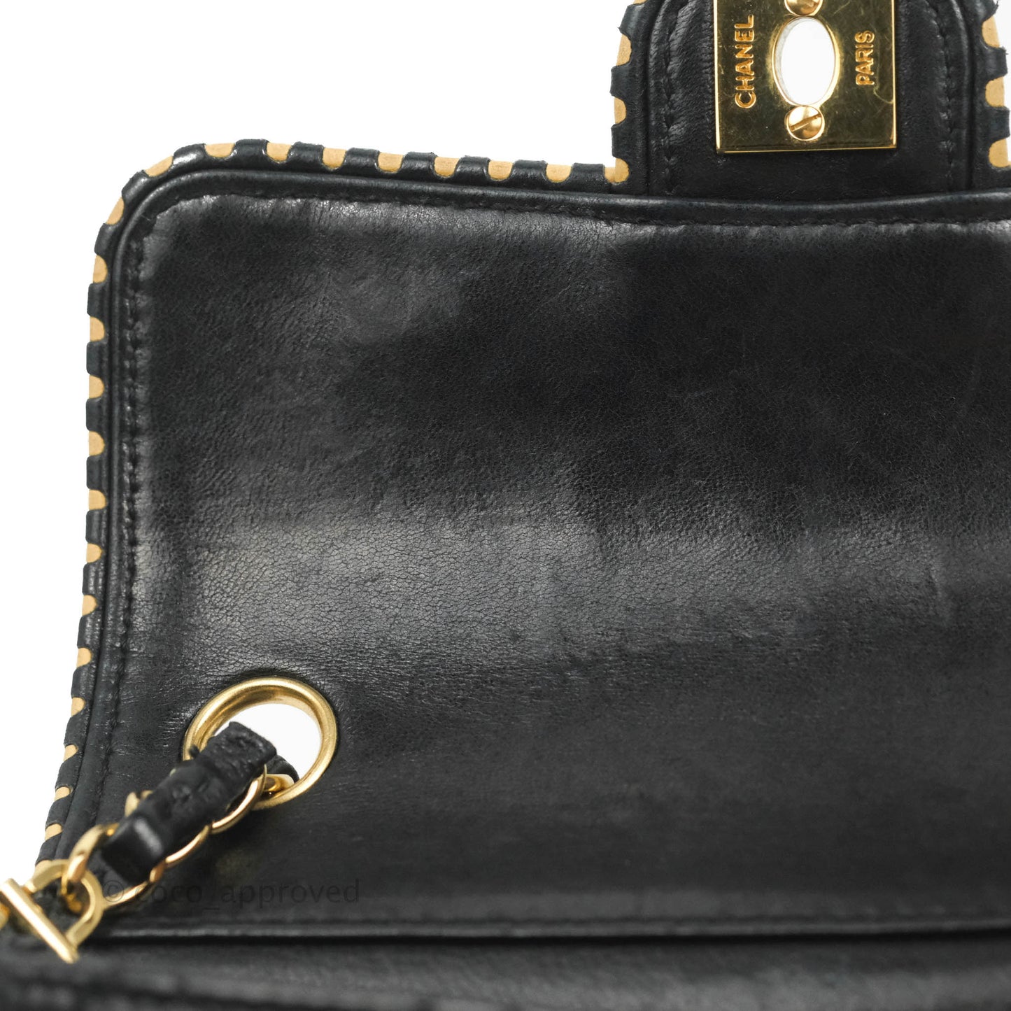 Chanel Vintage Mini Rectangular Black Calfskin 24K Gold Hardware