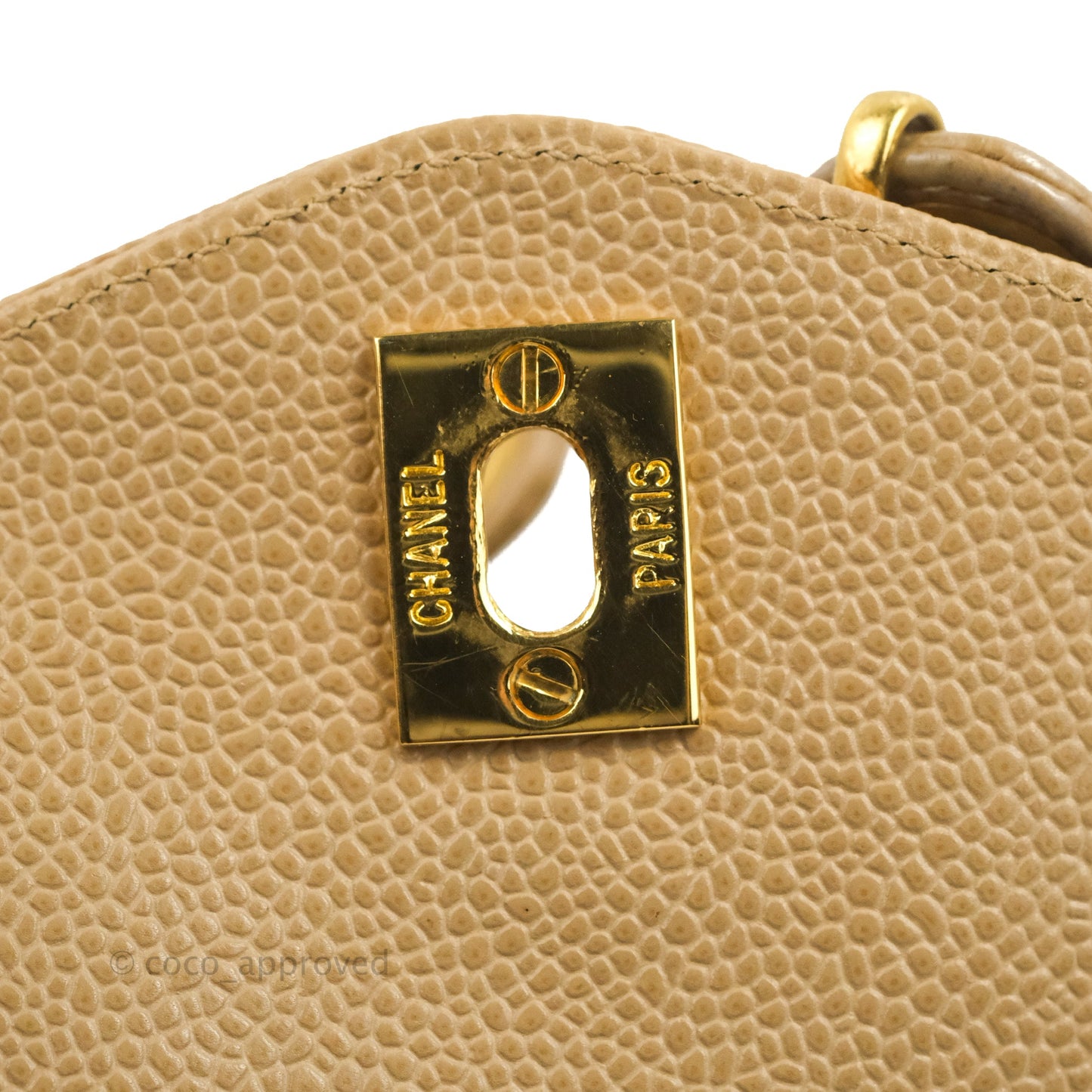 Chanel Vintage Tote Beige Caviar 24K Gold Hardware