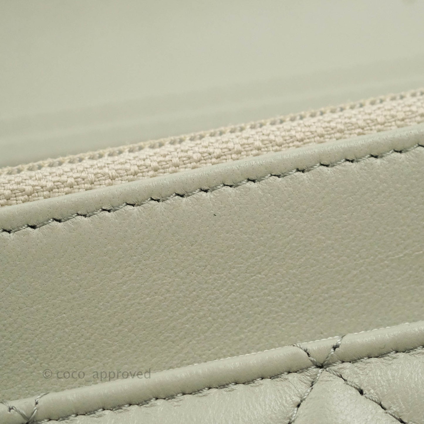 Chanel Quilted Pearl Crush Wallet on Chain WOC Light Grey Lambskin Aged Gold Hardware 22C