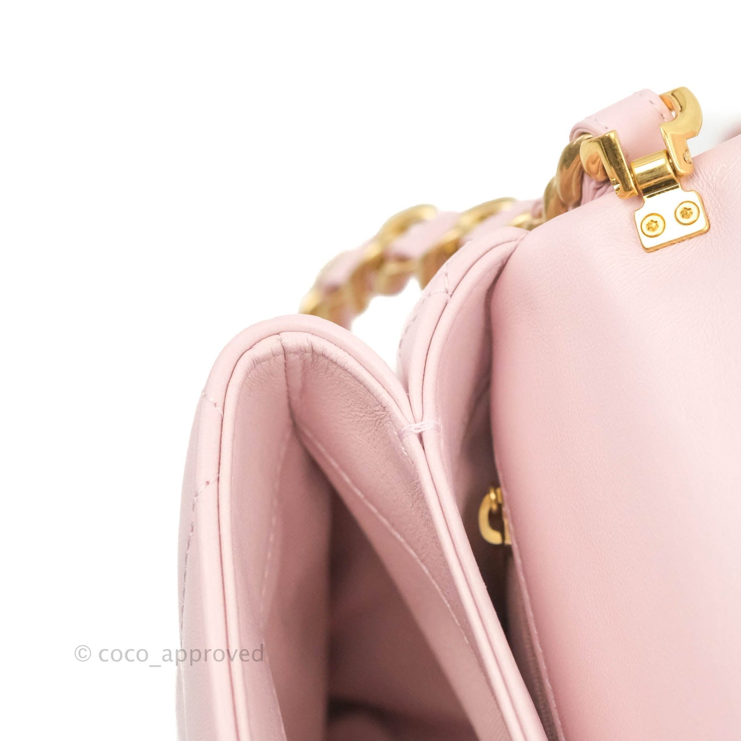 Chanel Small Flap Bag Light Pink Lambskin Aged Gold Hardware 22-23FW
