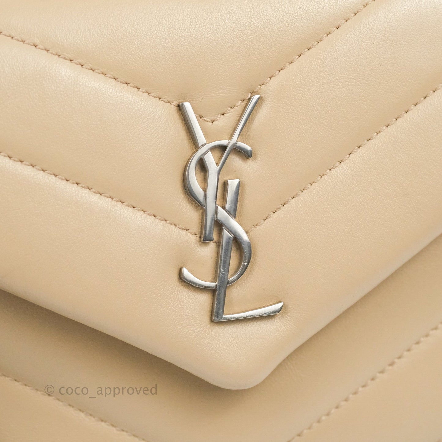Saint Laurent Loulou Toy Quilted Leather Shoulder Bag Light Beige