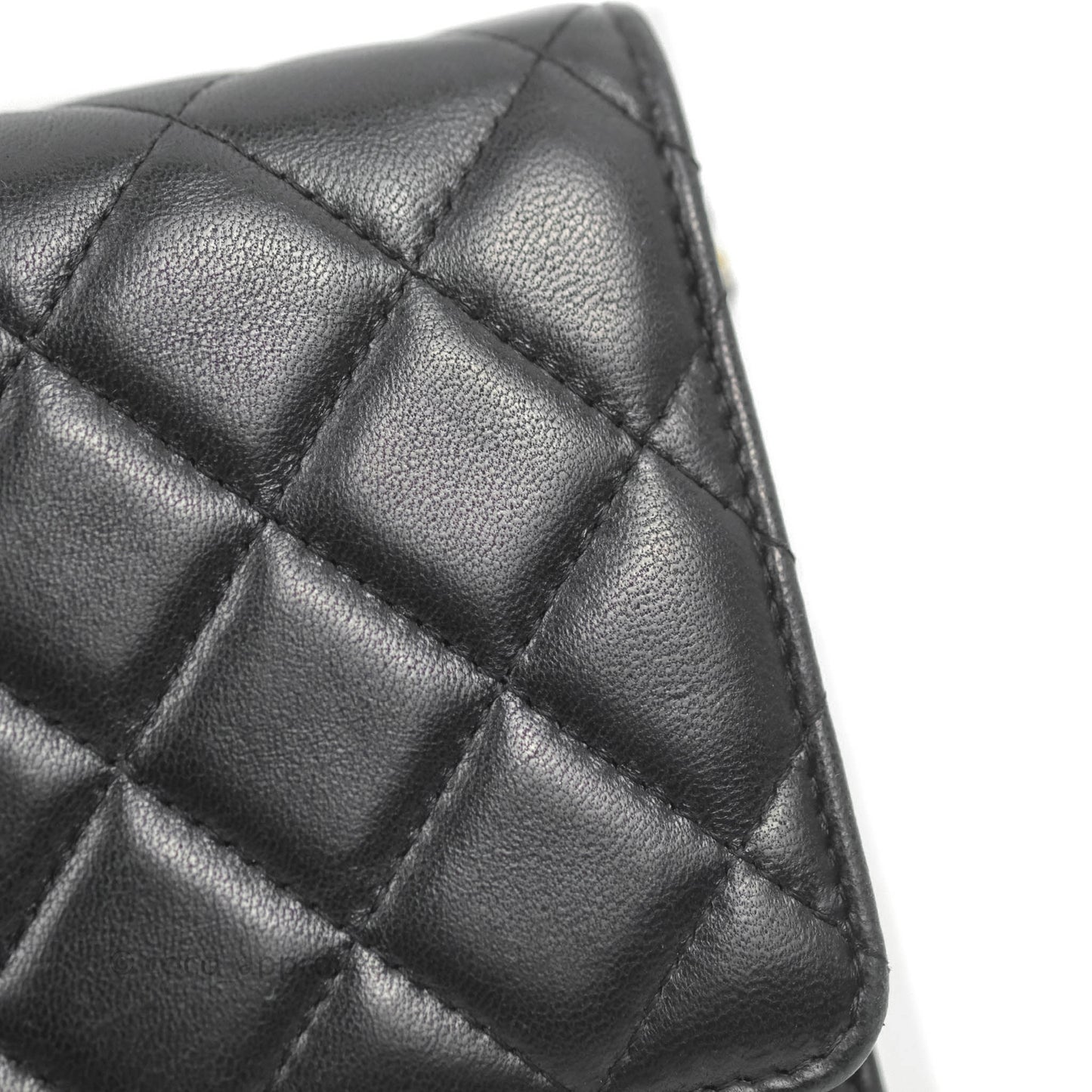 Chanel Quilted Classic WOC Black Lambskin Gold Hardware