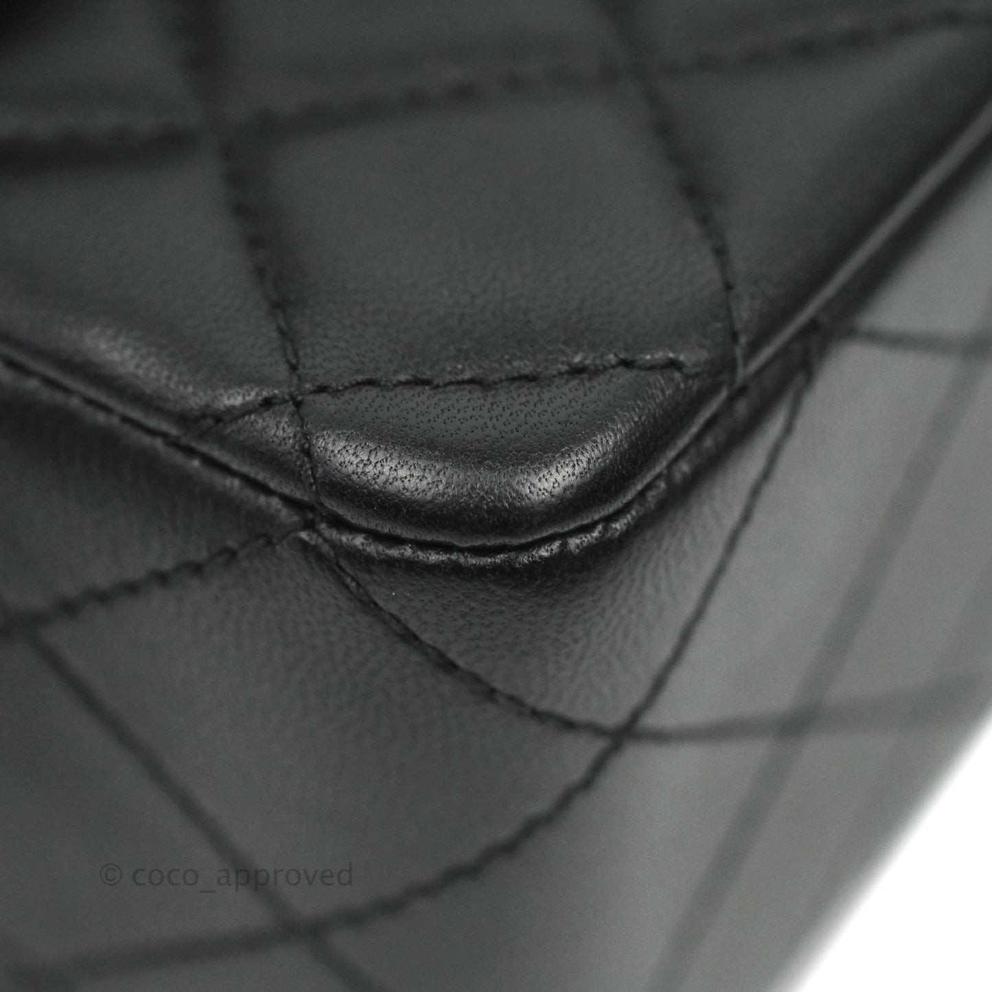 Chanel Quilted Mini Rectangular Flap Black Lambskin Silver Hardware