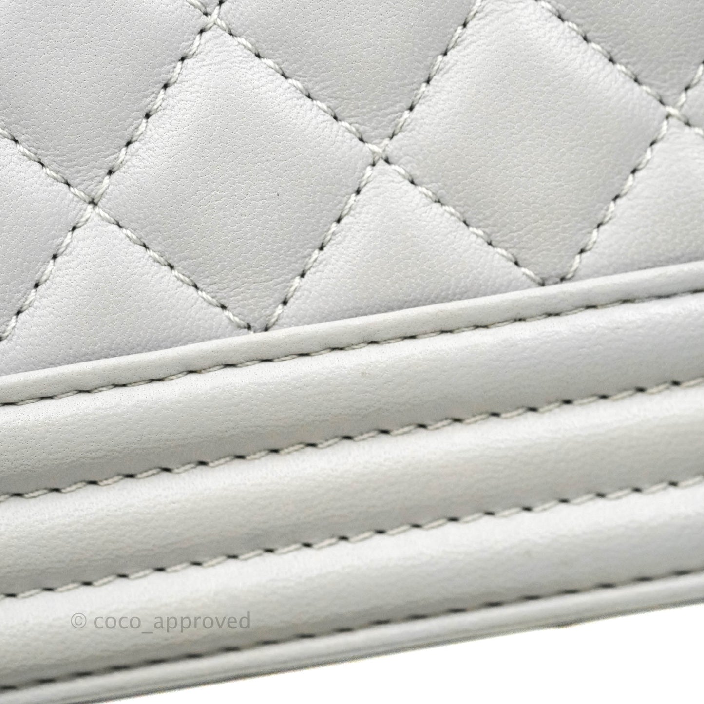 Chanel Quilted Medium Boy Grey Lambskin Silver Hardware