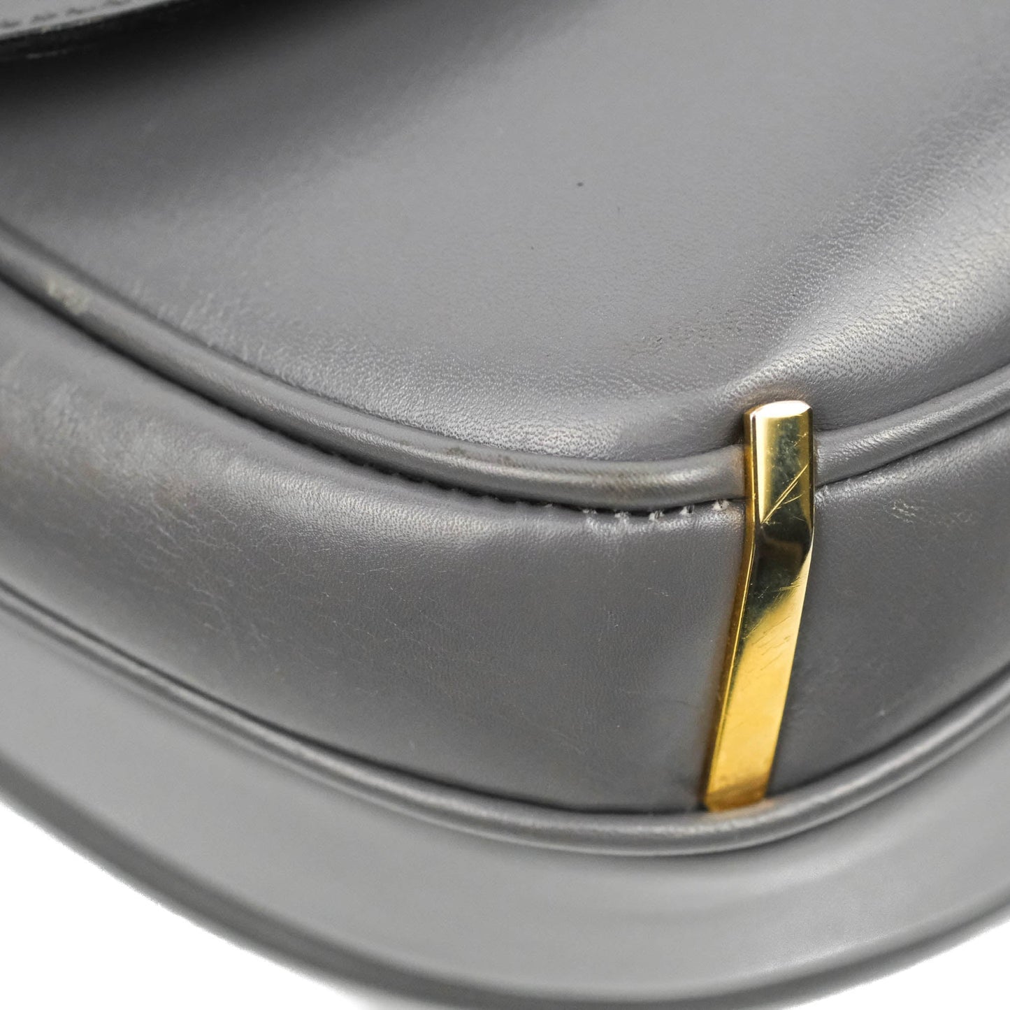 Celine Vintage Royal Triomphe Lock Crossbody Bag Grey