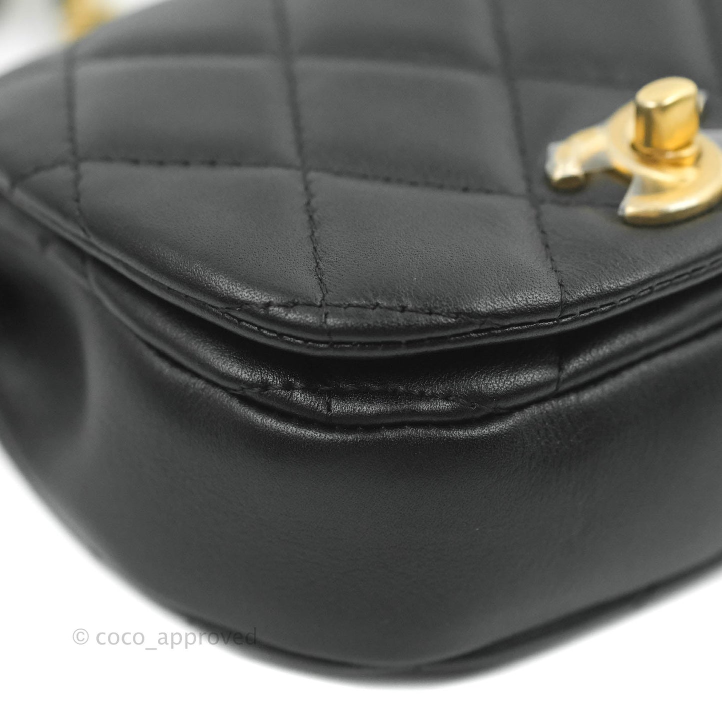 Chanel Mini Clutch with Chain Black Calfskin Aged Gold Hardware
