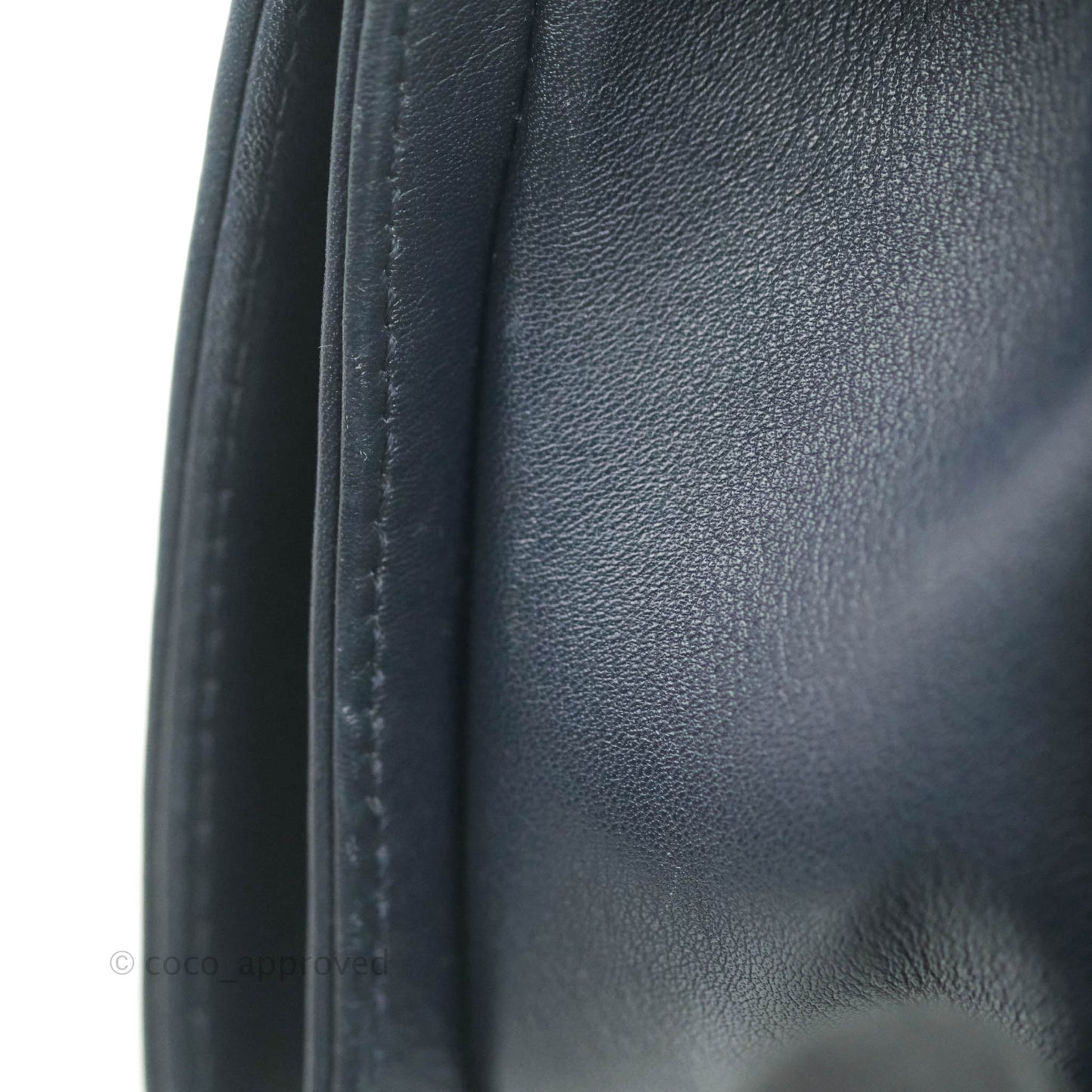 Chanel Small Quilted Boy Navy Calfskin Gun Metal