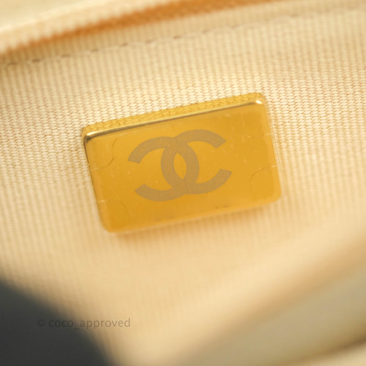 Chanel Quilted Wallet on Chain WOC Beige Caviar Gold Hardware
