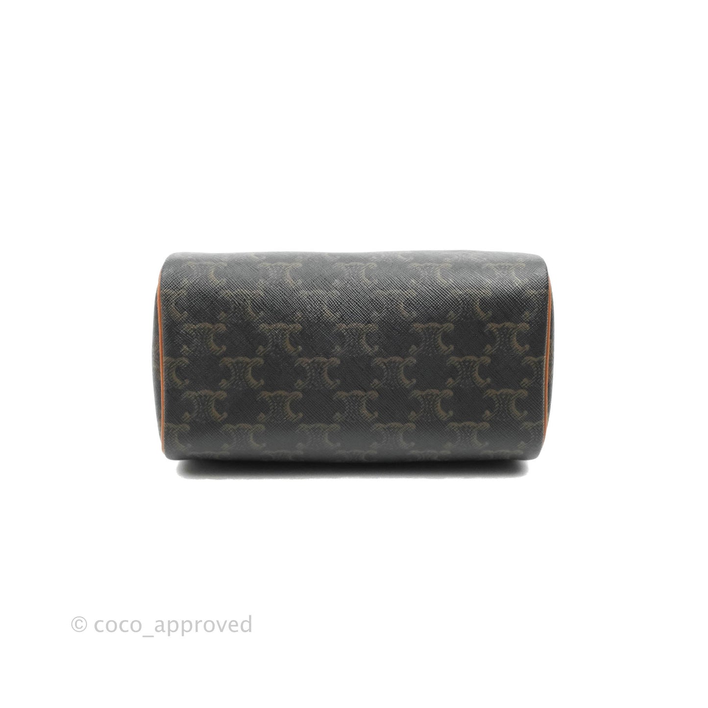 Celine Small Triomphe Canvas Boston Bag Tan Calfskin