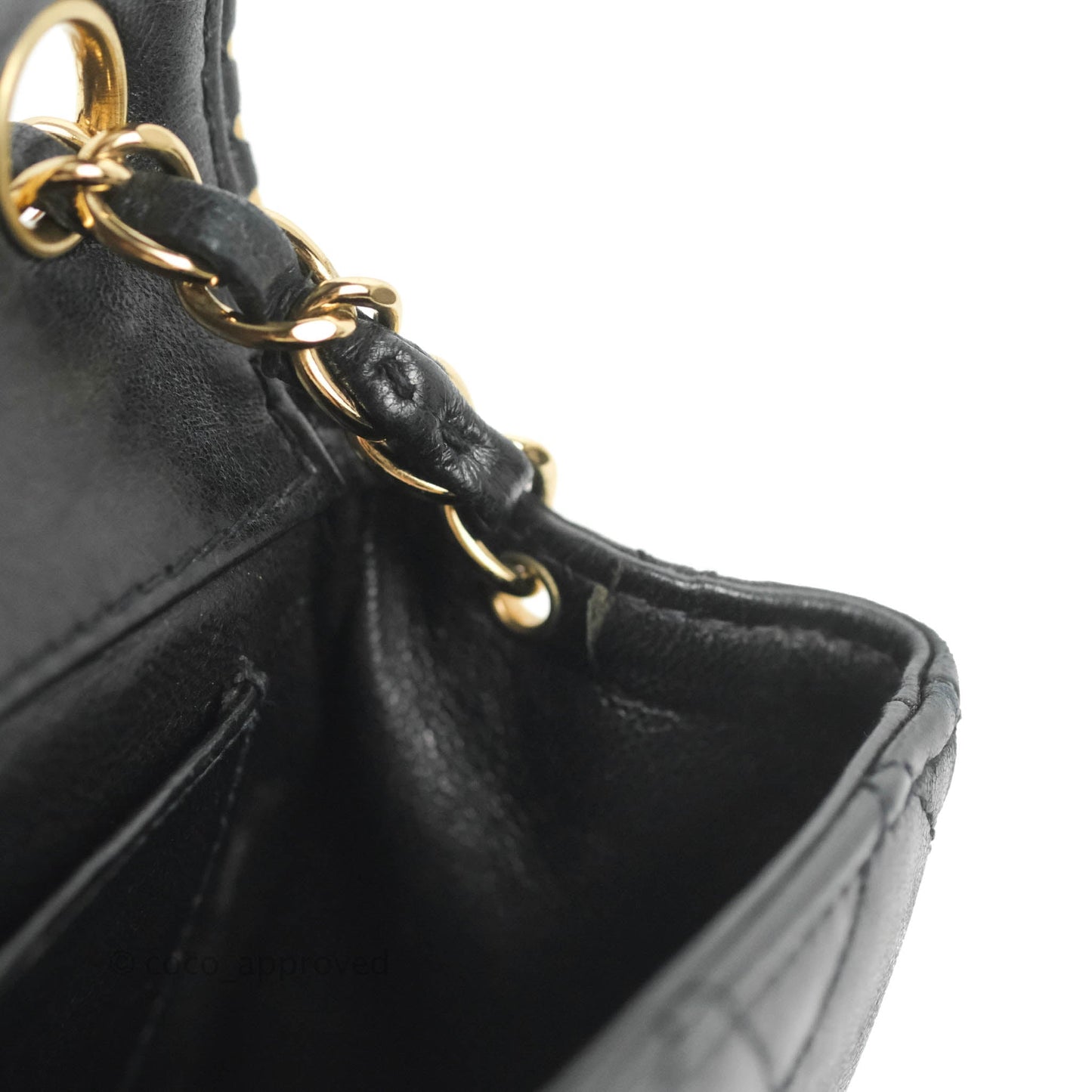 Chanel Vintage Mini Rectangular Black Calfskin 24K Gold Hardware