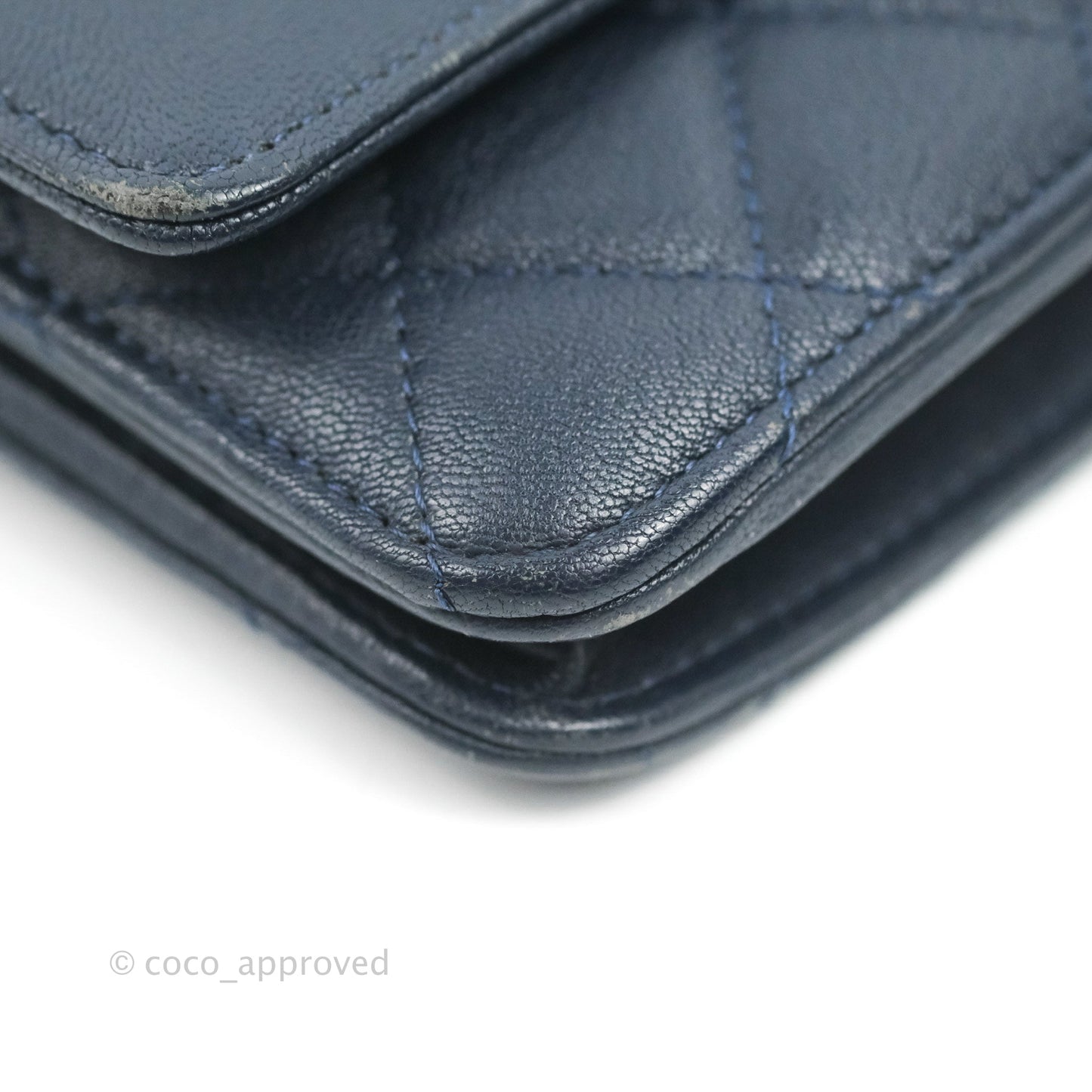 Chanel Urban Companion Wallet on Chain WOC Navy Calfskin Silver Hardware
