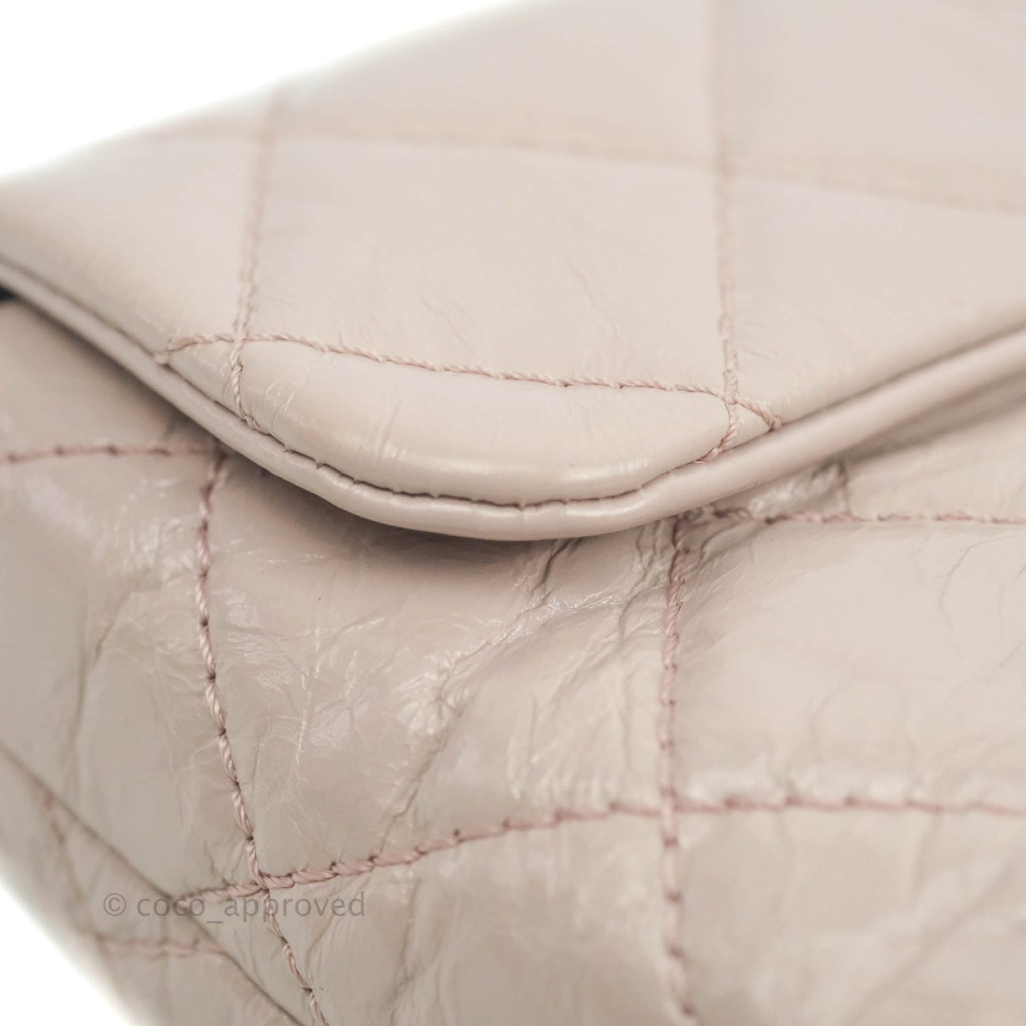 Chanel Mini Flap Nude Pink Crumpled Glazed Calfskin Ruthenium Hardware