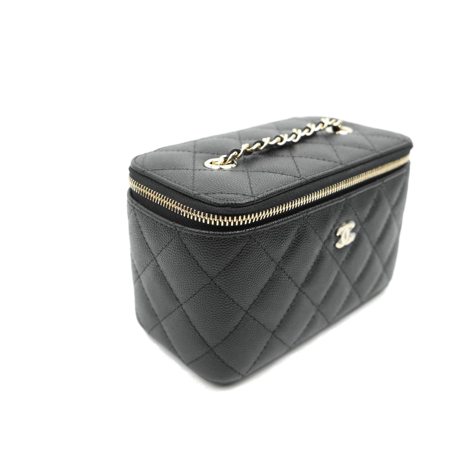 Chanel Vanity with Classic Chain Black Caviar Gold Hardware