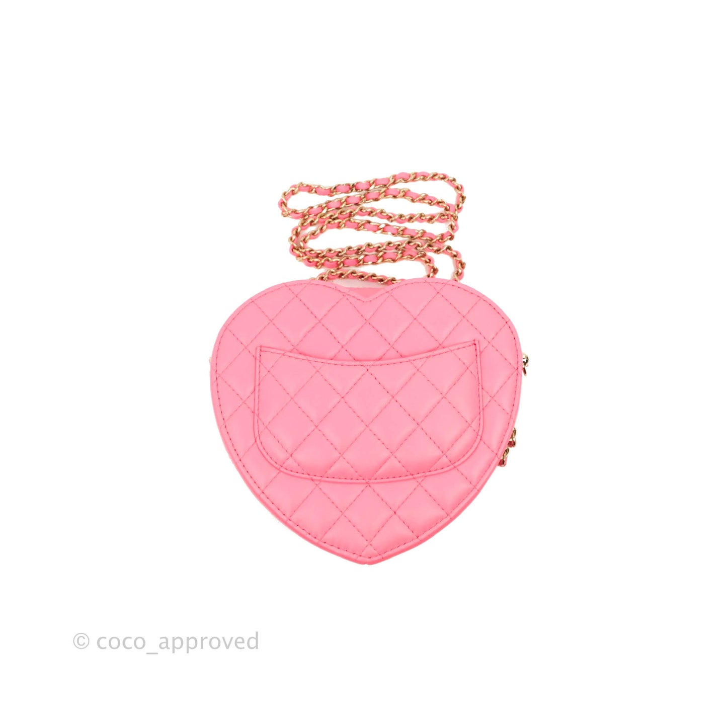 Chanel Large Heart Bag Pink Lambskin Gold Hardware 22S