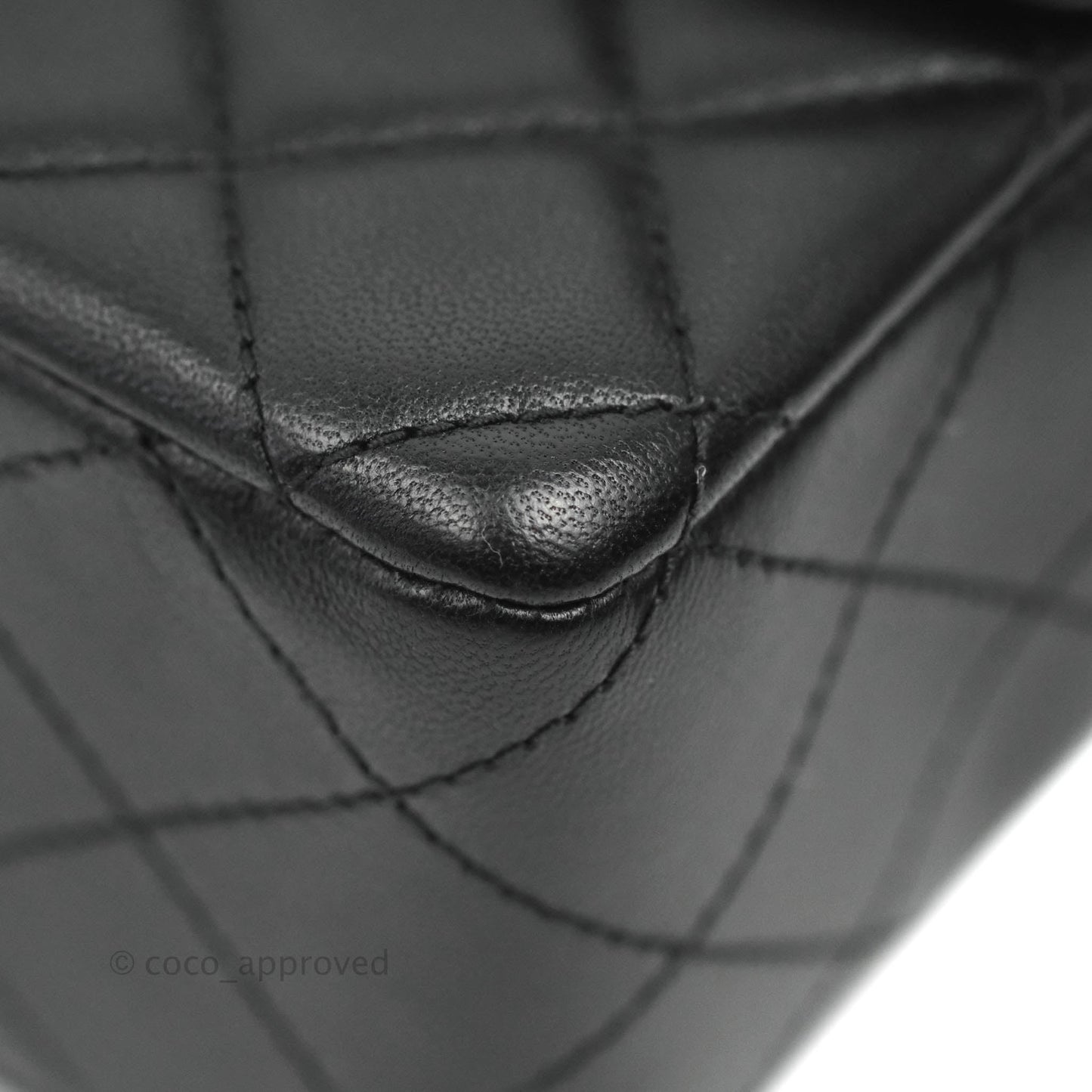 Chanel Quilted Mini Rectangular Flap Black Lambskin Silver Hardware