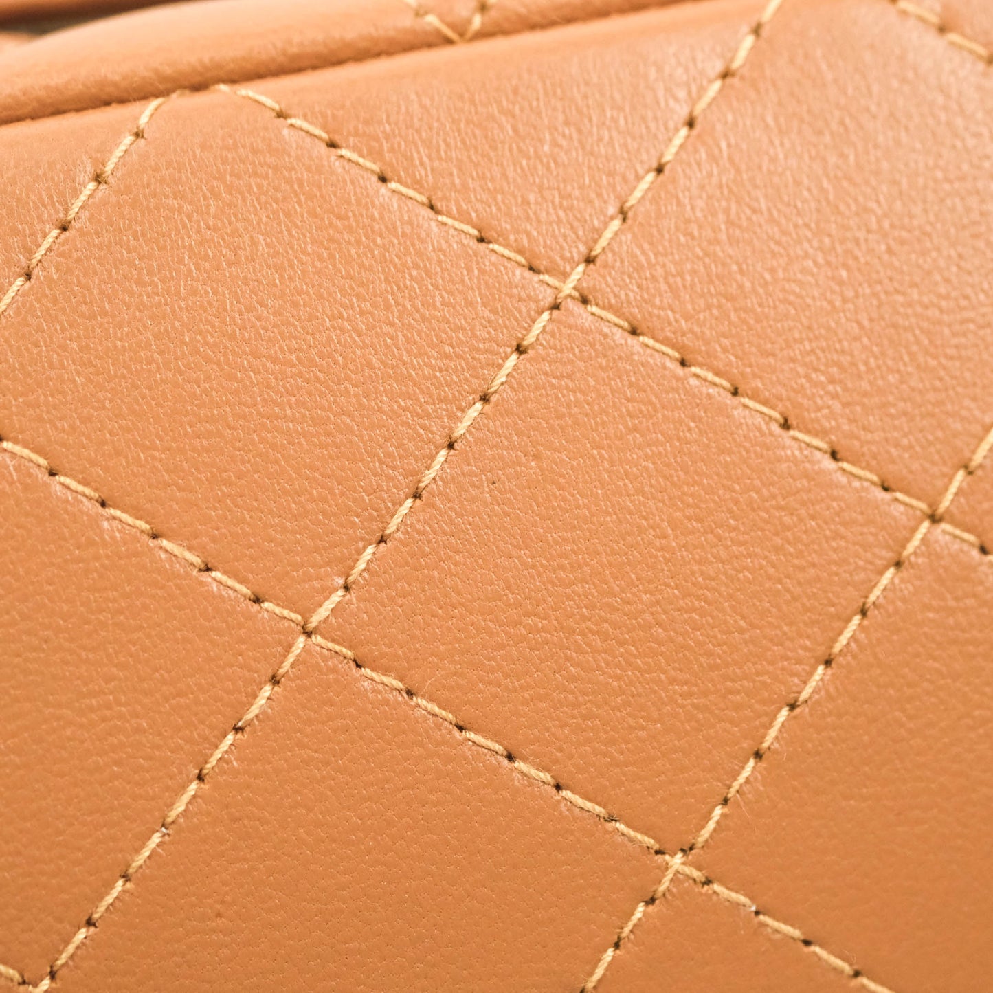 Chanel Quilted Mini Rectangular Flap Caramel Lambskin Gold Hardware 22S