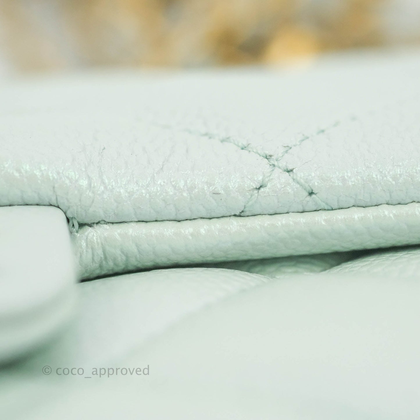 Chanel Quilted My Perfect Mini Iridescent Mint Green Caviar Aged Gold Hardware 21K