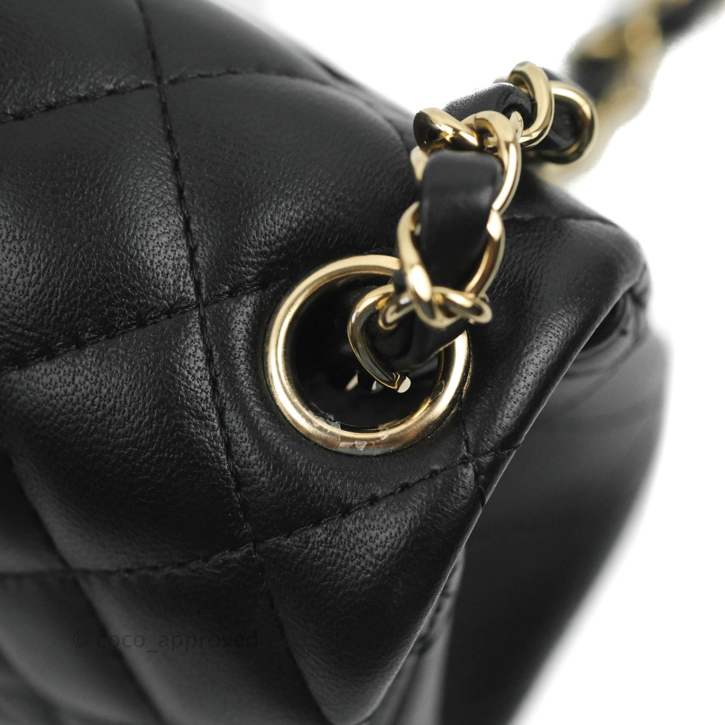Chanel Mini Square Black Lambskin Gold Hardware