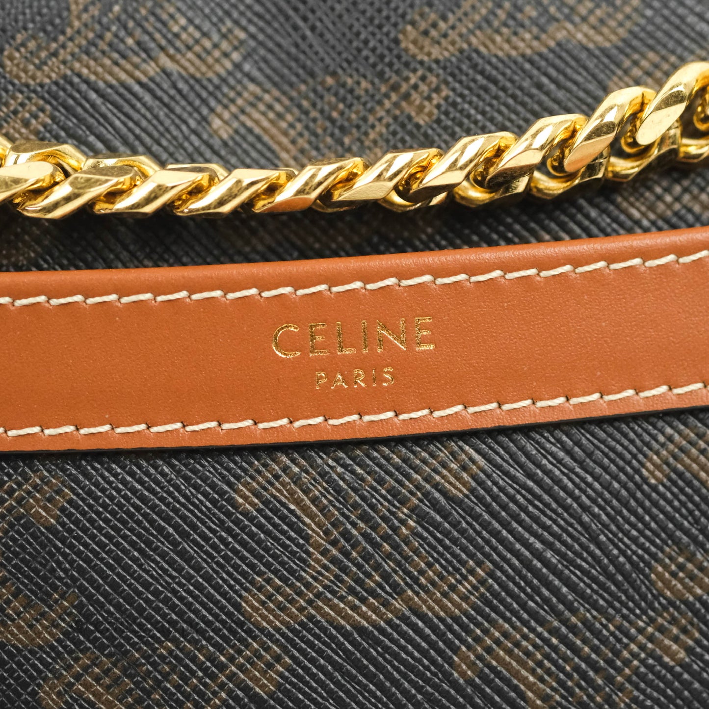 Celine Small Patapans in Triomphe Canvas Tan