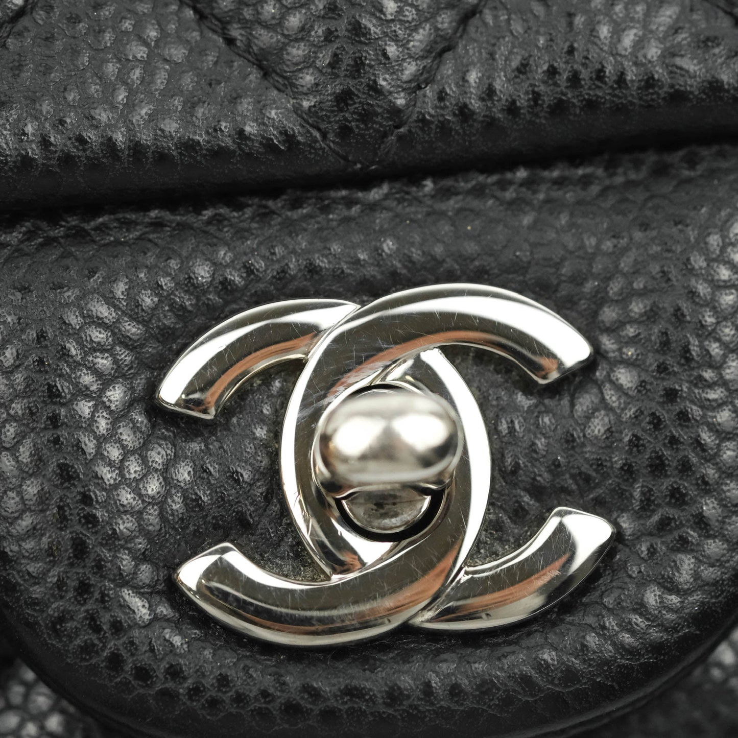 Chanel Quilted Mini Rectangular Flap Black Caviar Silver Hardware 18S