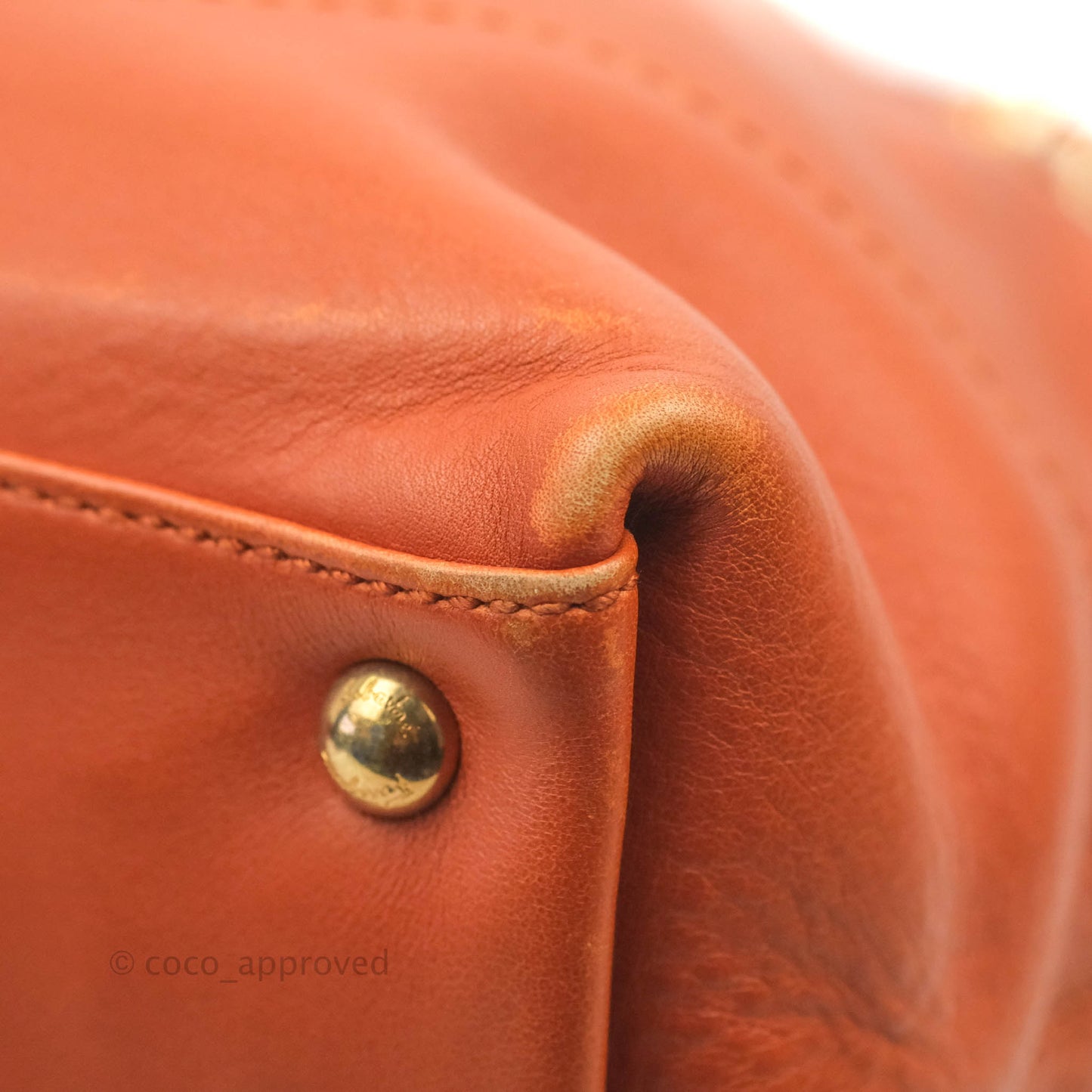 Salvatore Ferragamo Orange Top Handle Bag With Strap