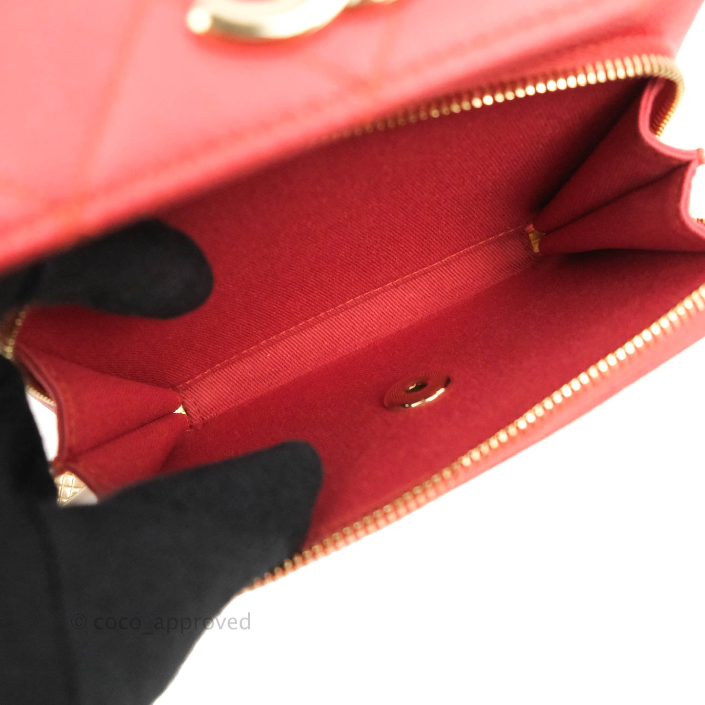 Chanel Quilted Small Business Affinity Flap Red Caviar Gold Hardware