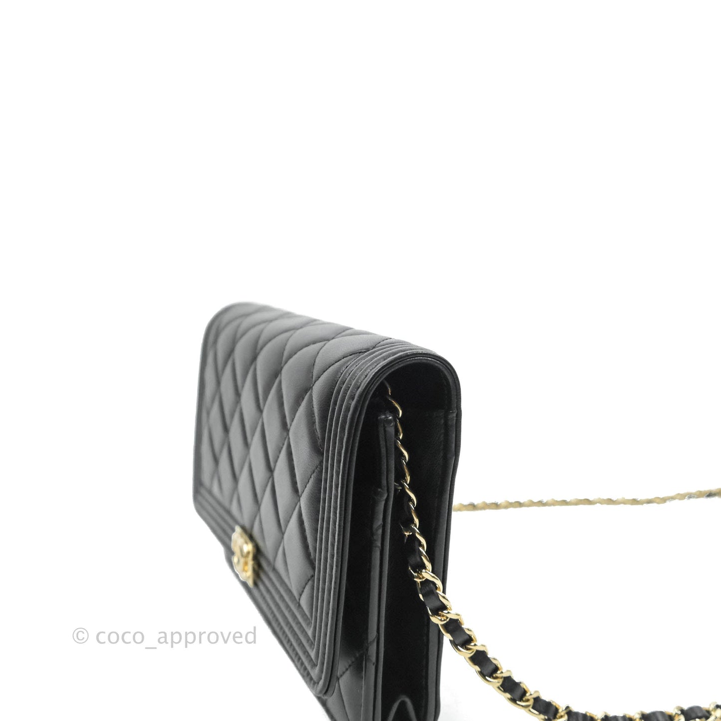 Chanel Boy Wallet on Chain WOC Black Lambskin Gold Hardware