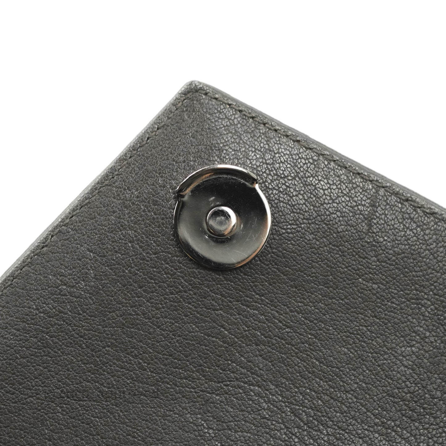 Saint Laurent Chevron Medium College Grey Chain Bag Ruthenium Hardware