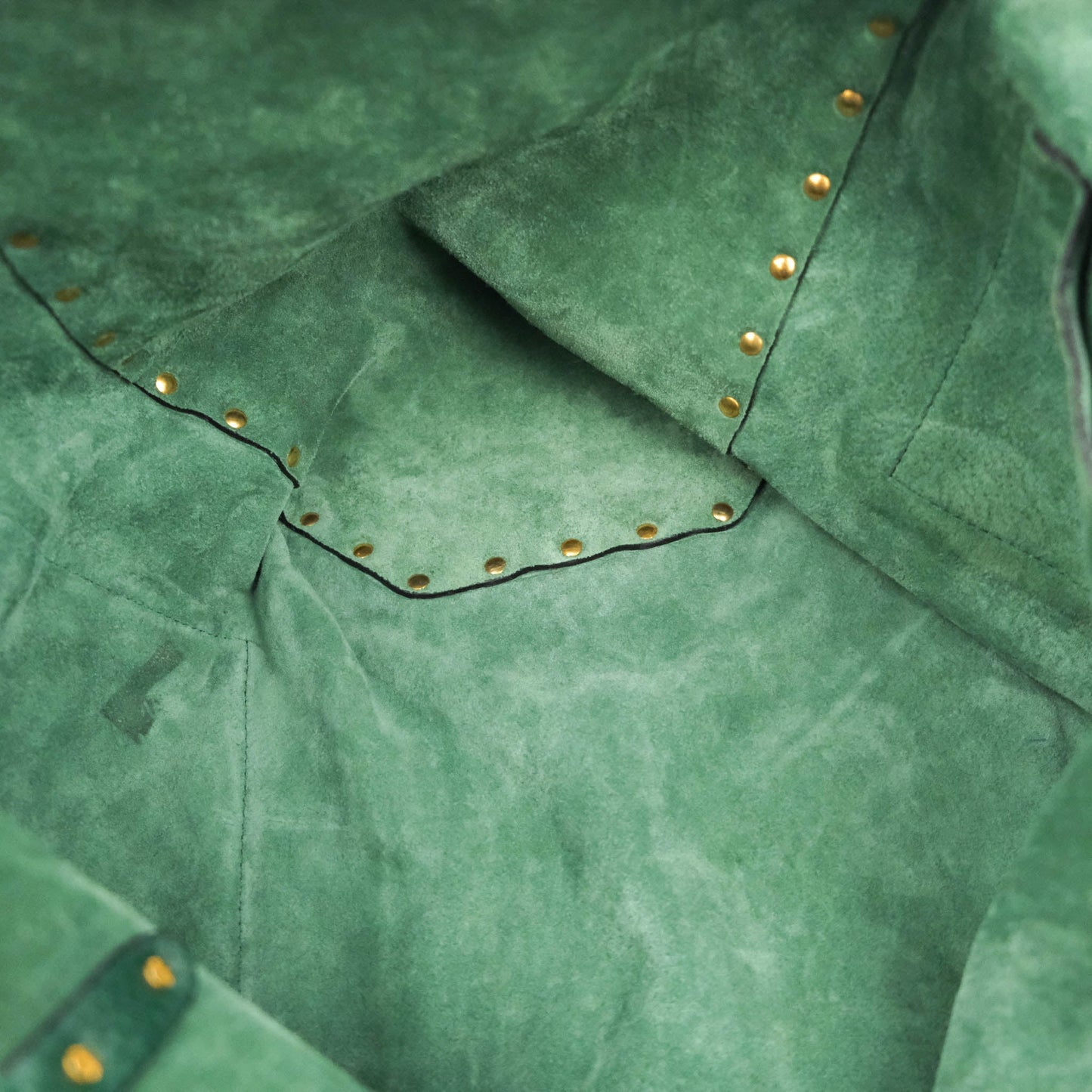 Valentino Large Gryphon Stud Tote Green Grained leather