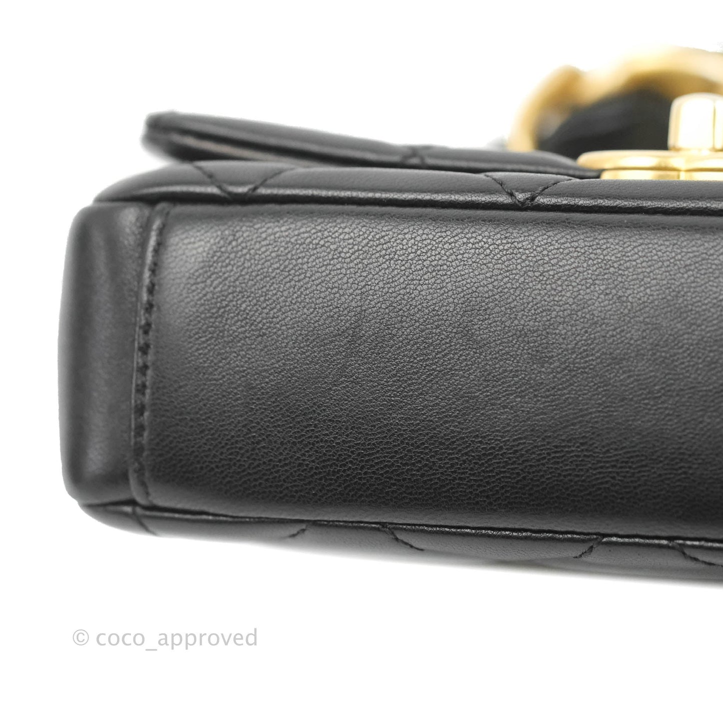 Chanel Entwined Chain Bag Black Lambskin Aged Gold Hardware