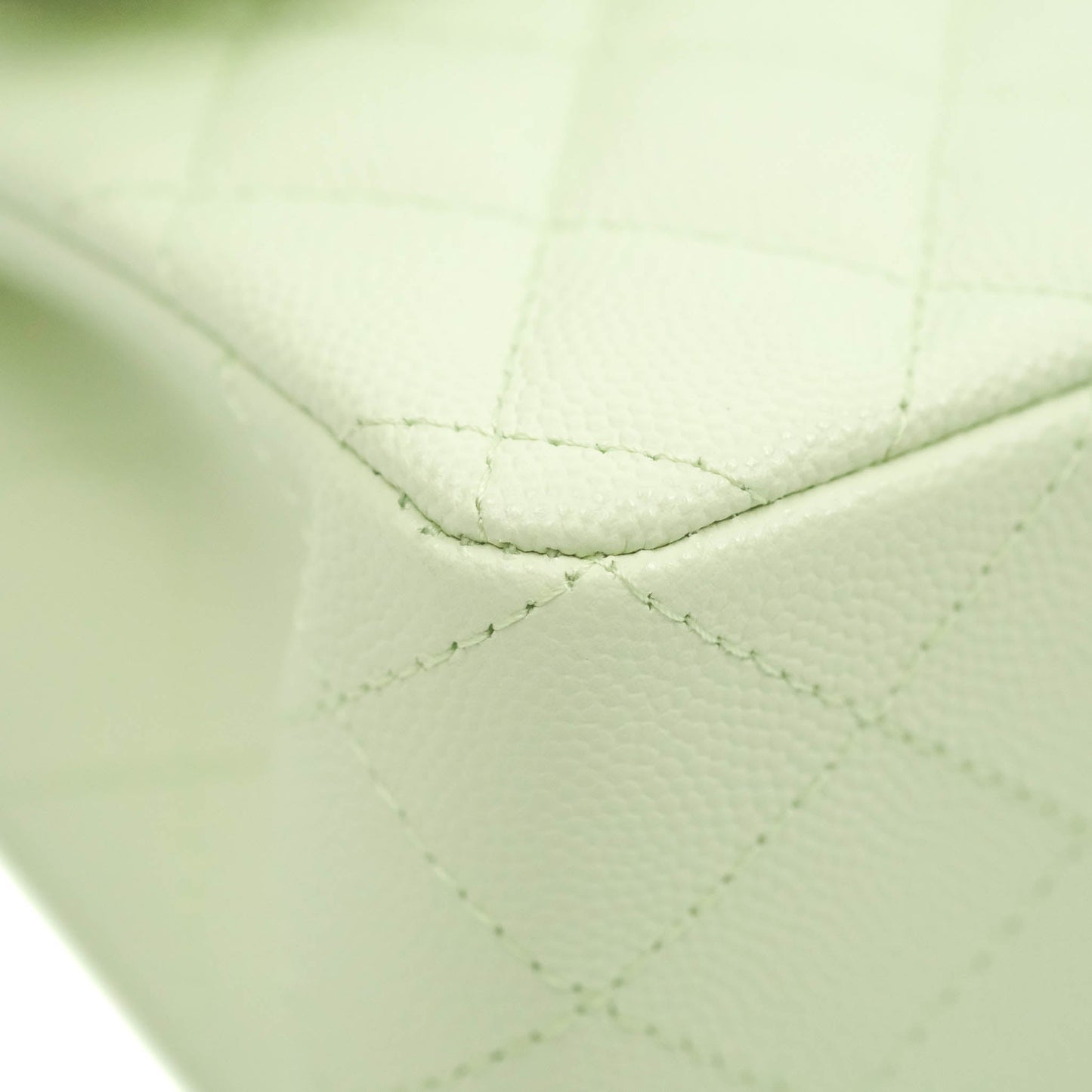Chanel Small Classic Quilted Flap Mint Green Caviar Gold Hardware 22C