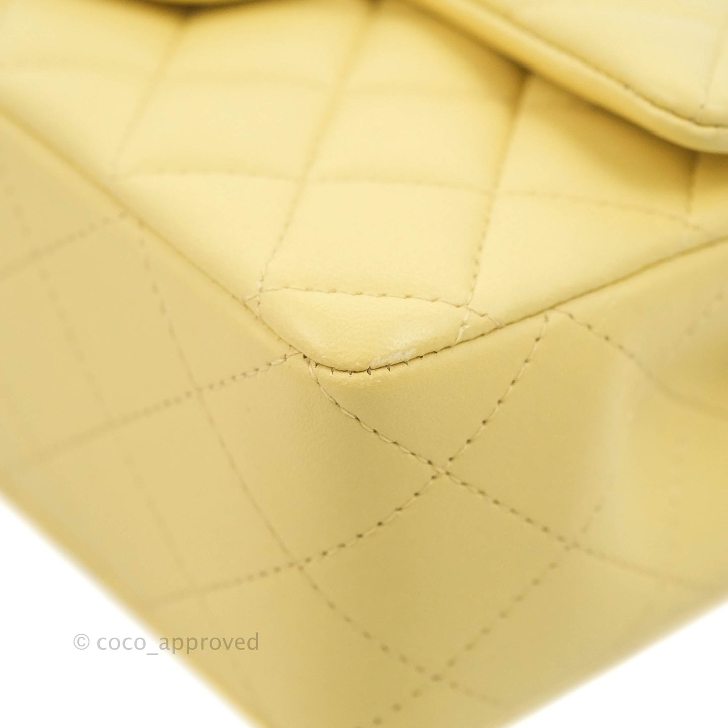 Chanel Top Handle Mini Rectangular Flap Bag Yellow Lambskin Gold Hardware