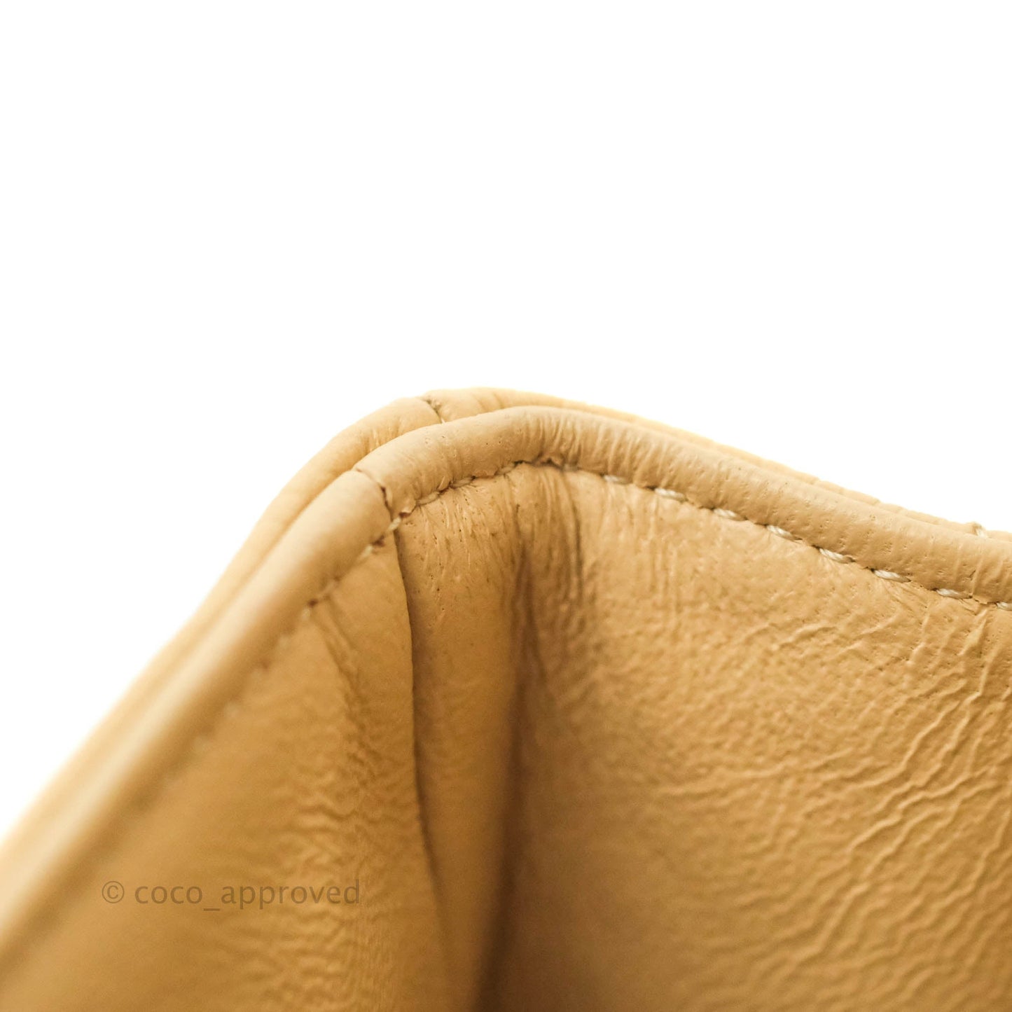 Chanel Classic M/L Medium Flap Quilted Beige Caviar Gold Hardware