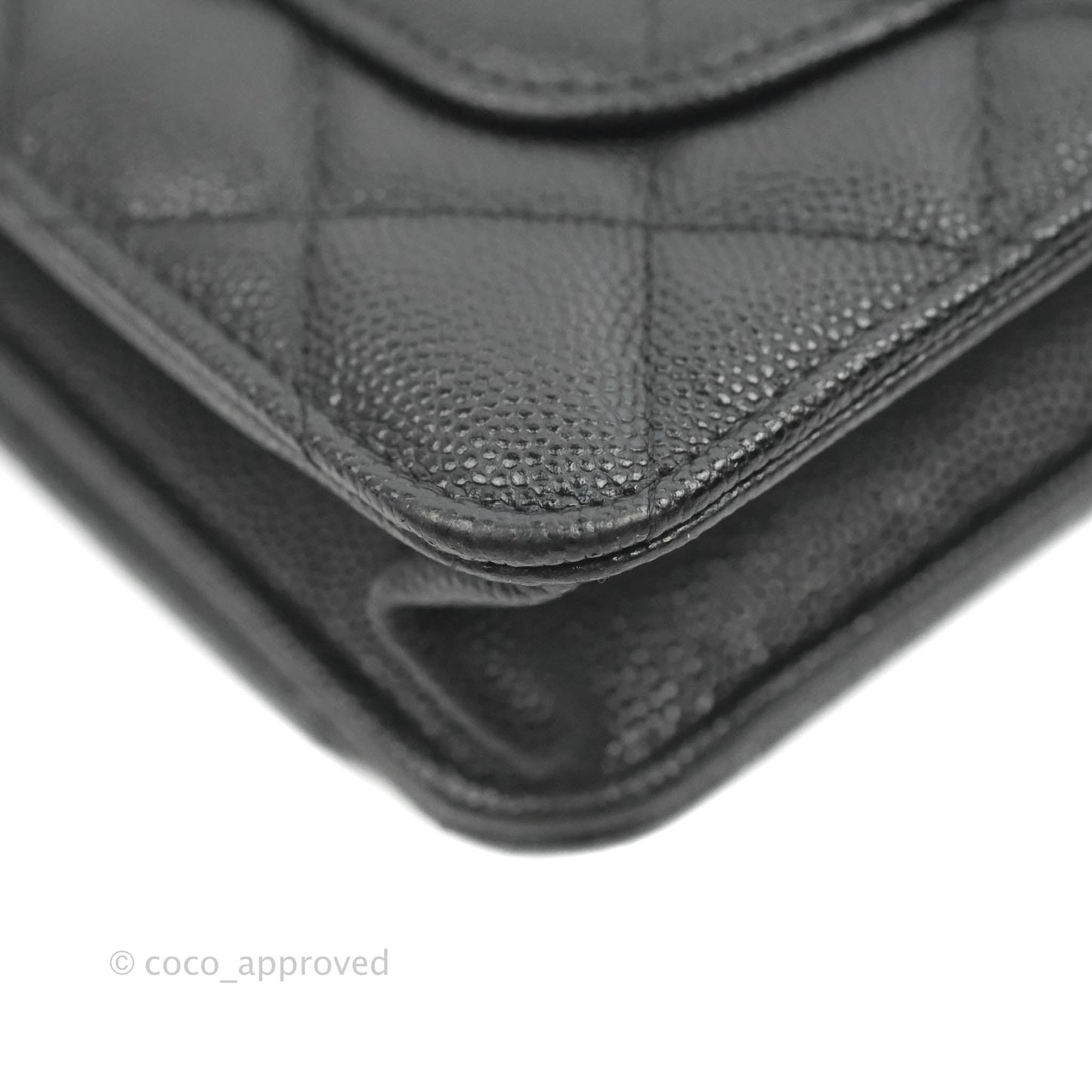 Chanel Quilted WOC Black Caviar Gold Hardware With Charms