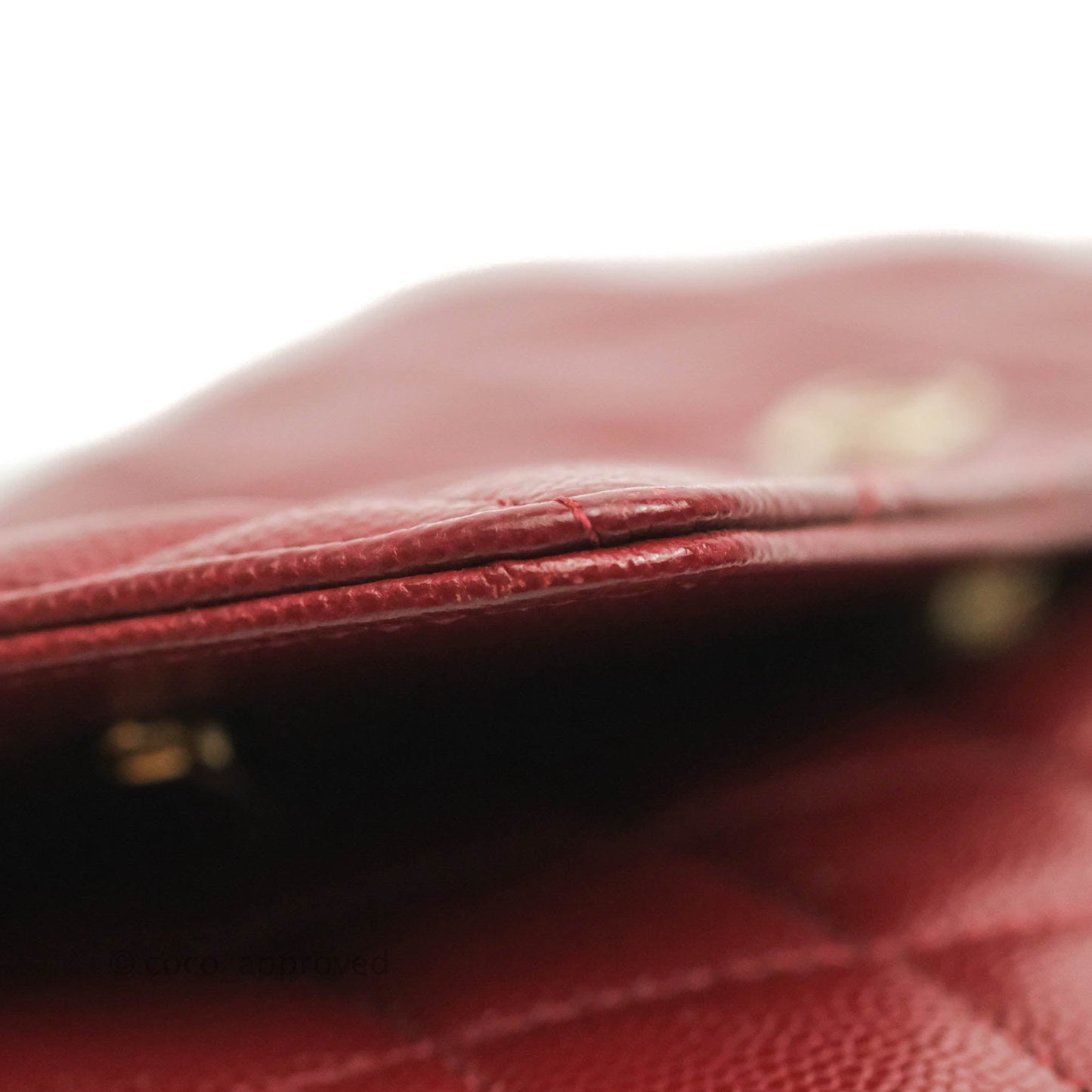 Chanel Quilted Wallet on Chain WOC Burgundy Caviar Gold Hardware