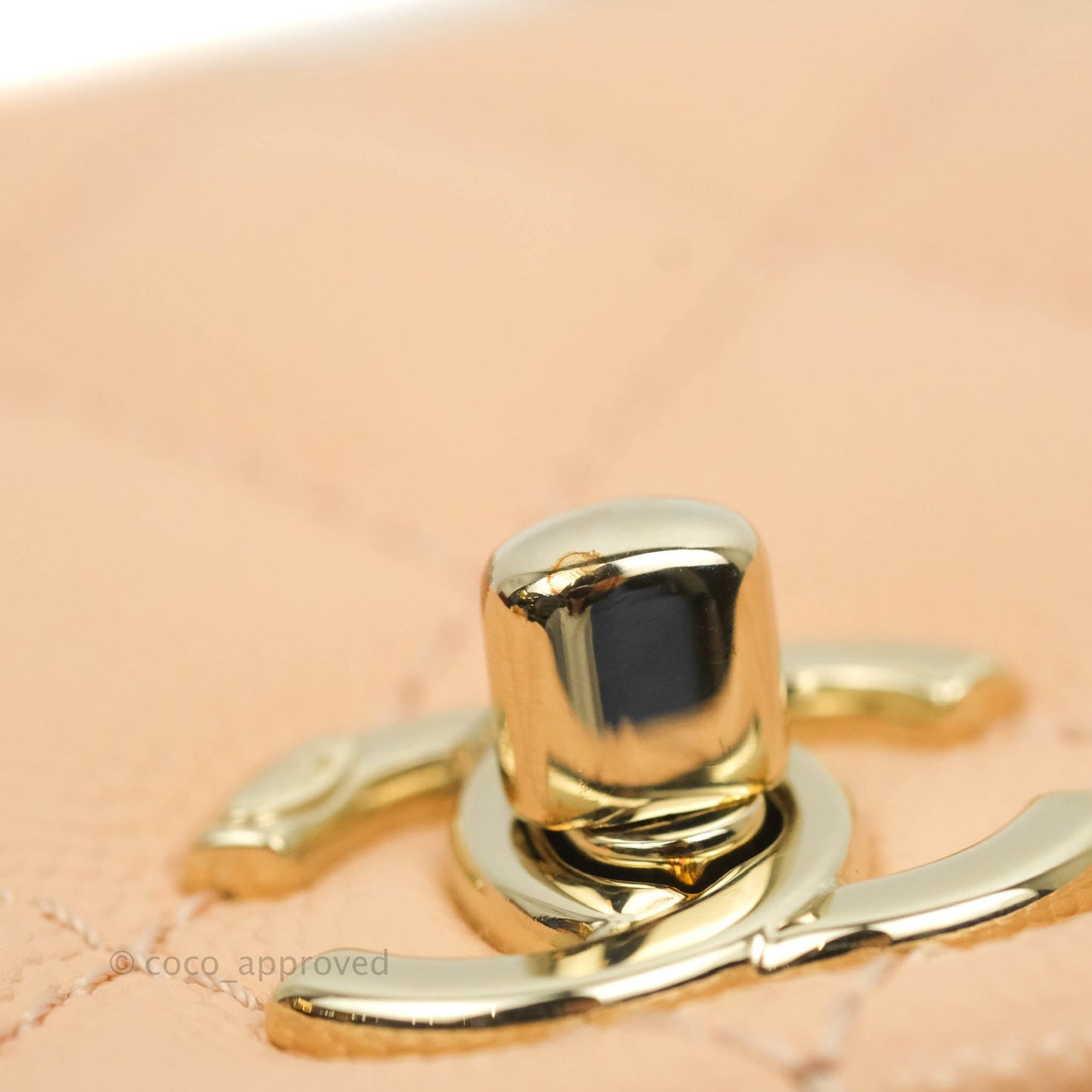 Chanel Mini Coco Handle Quilted Light Beige Pink Caviar Gold Hardware