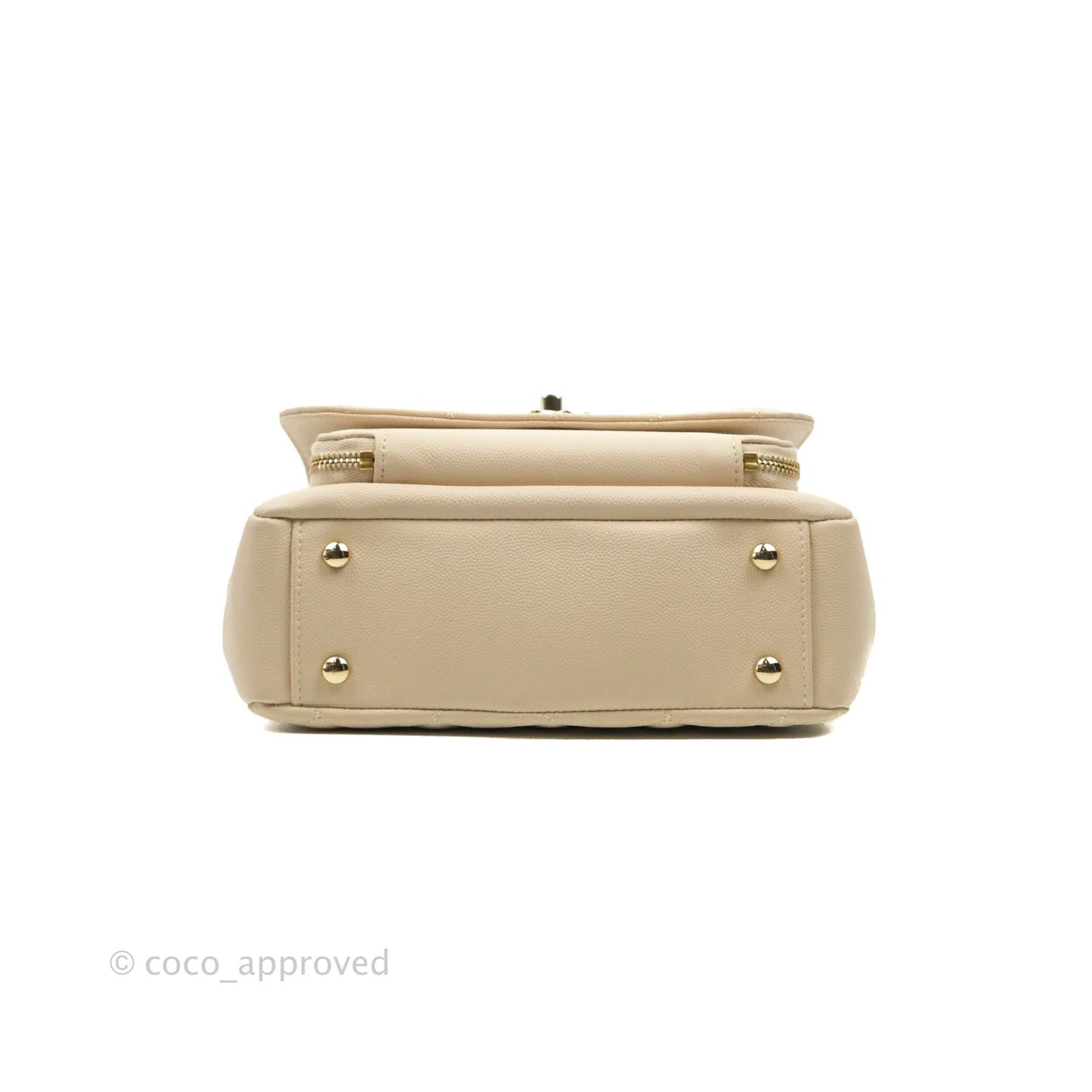 Chanel Quilted Medium Business Affinity Flap Light Beige Caviar Gold Hardware 20B