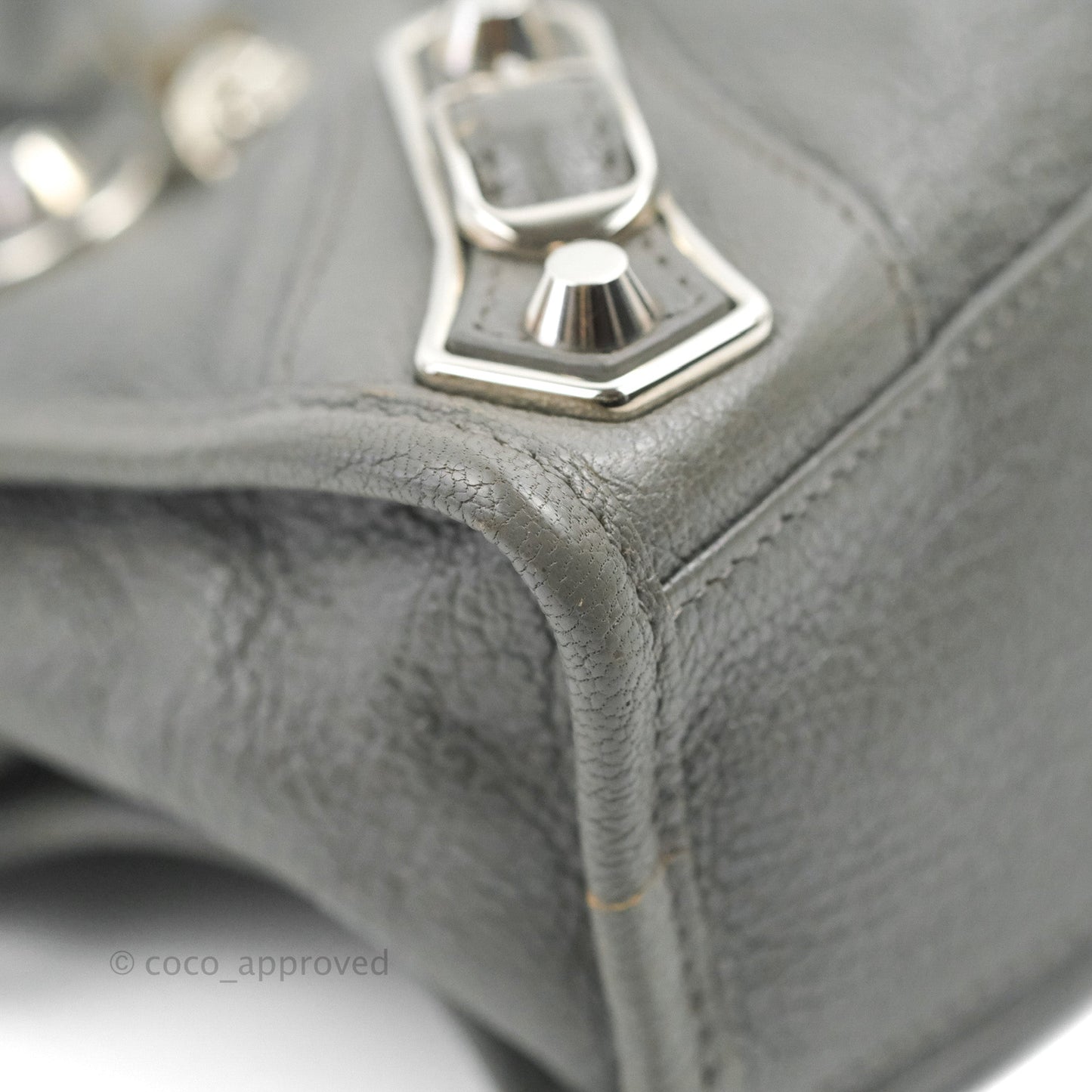 Balenciaga Classic Mini City Bag Grey Aged Calfskin Silver Hardware