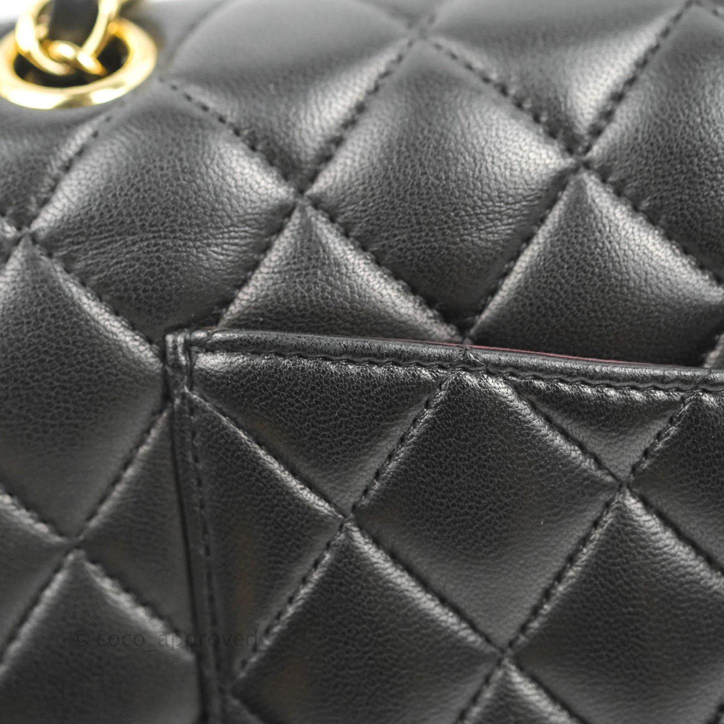 Chanel Classic M/L Medium Flap Quilted Black Lambskin Gold Hardware