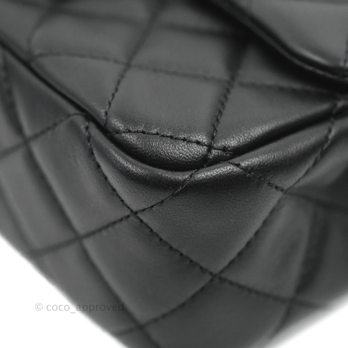 Chanel Mini Rectangular Pearl Crush Quilted Black Lambskin Aged Gold Hardware
