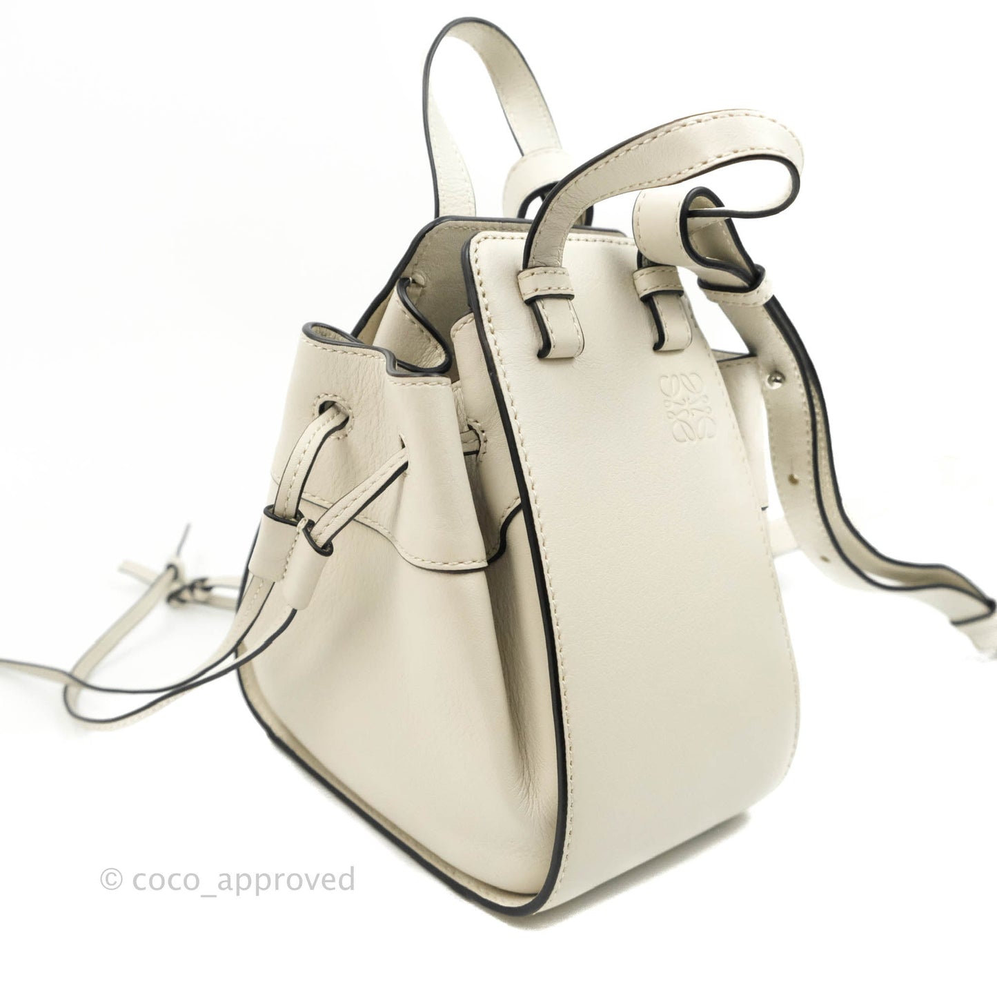 Loewe Mini Hammock Drawstring White Calfskin