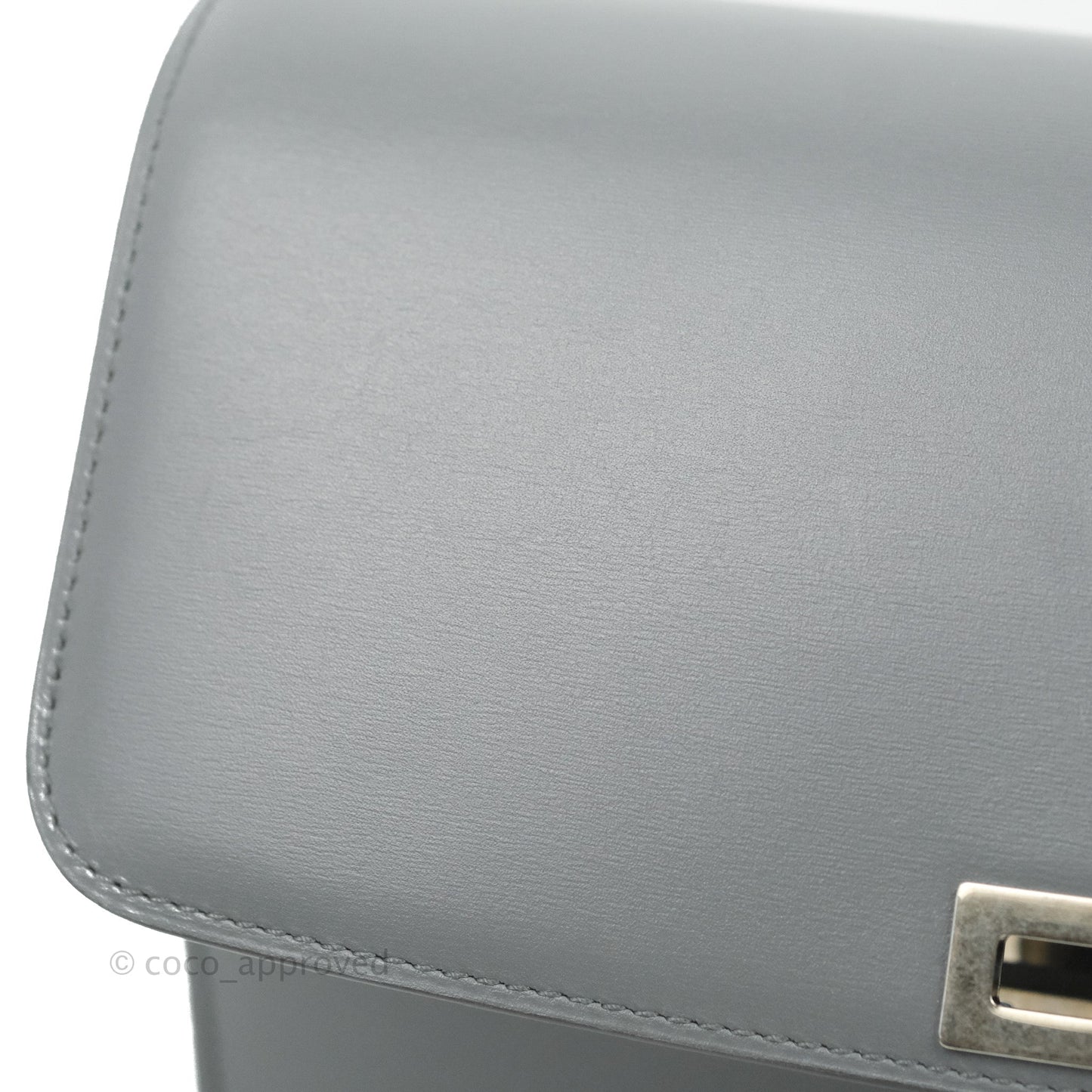 Celine Medium Classic Box Flap Grey Calfskin