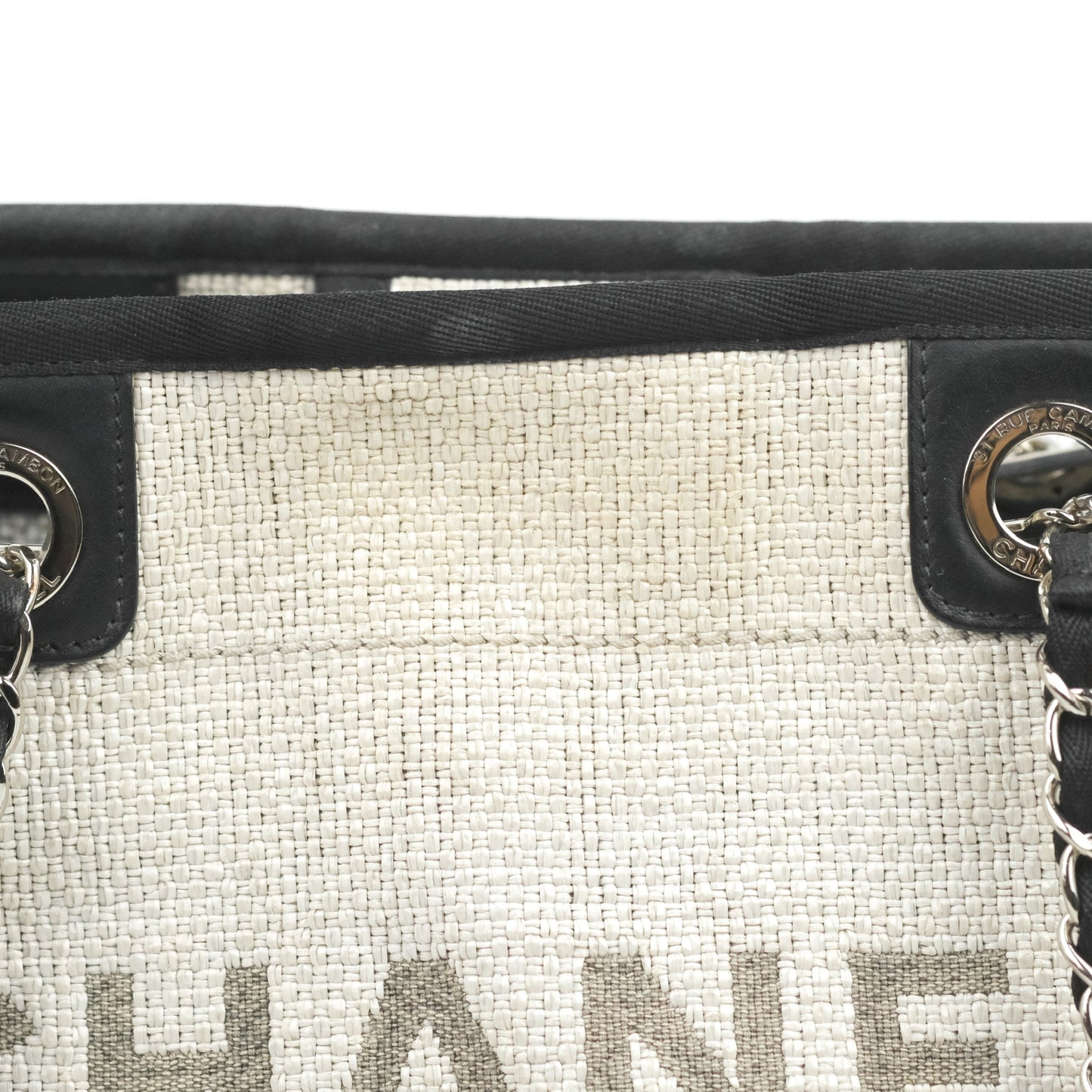 Chanel Medium Deauville Tote Light Grey Canvas
