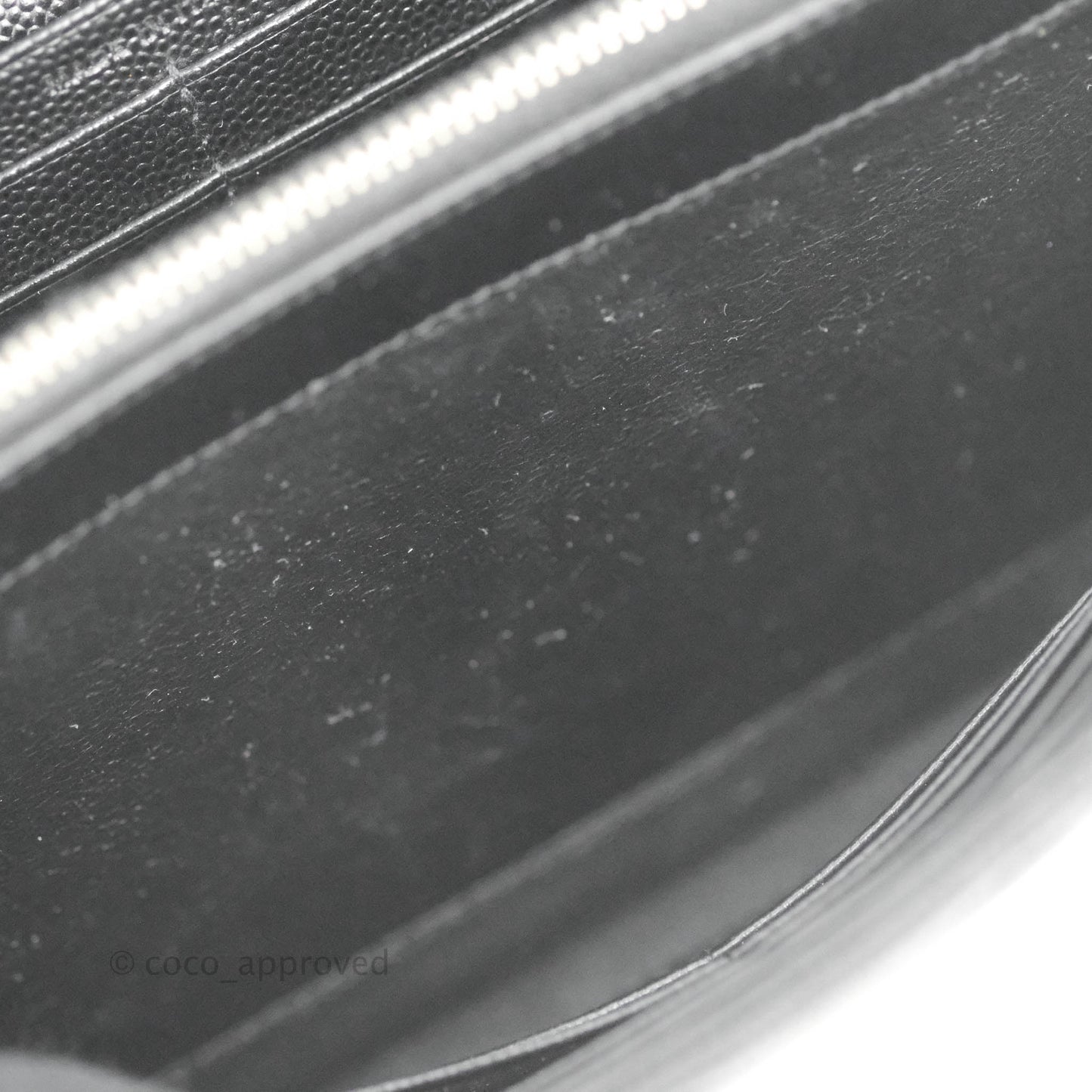 Saint Laurent Wallet on Chain WOC Black Grained Leather Silver Hardware