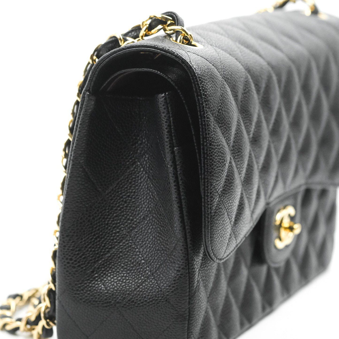 Chanel Jumbo Double Flap Black Caviar Gold Hardware⁣⁣