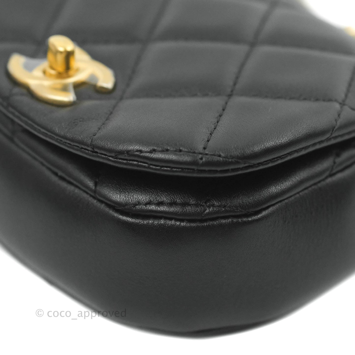 Chanel Mini Clutch with Chain Black Calfskin Aged Gold Hardware