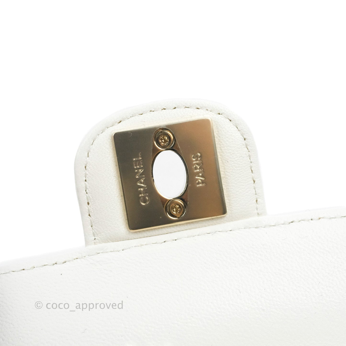 Chanel Small Heart Bag White Lambskin Gold Hardware 22S