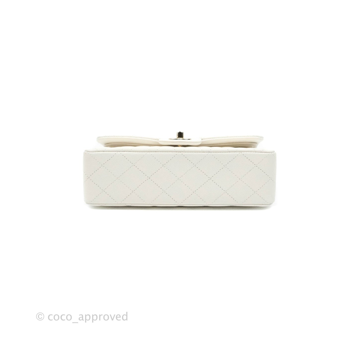 Chanel Classic Small S/M Flap White Caviar Gold Hardware 20S