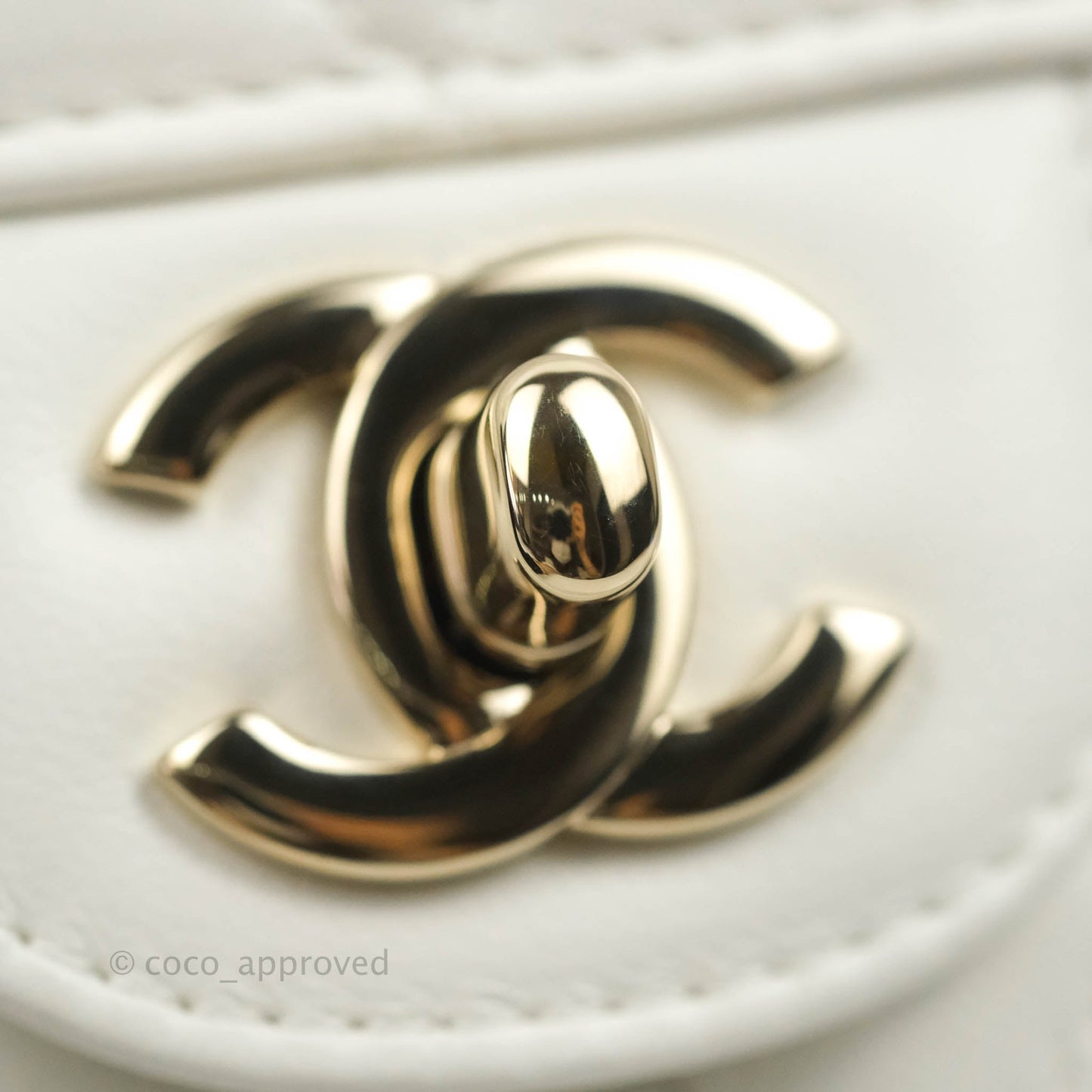 Chanel Large Heart Bag White Lambskin Gold Hardware 22S